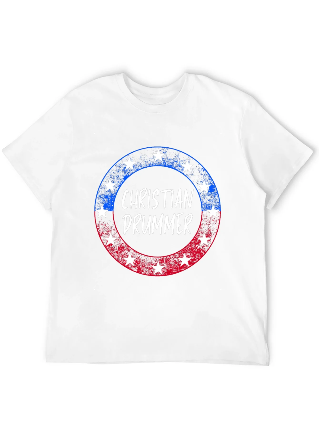 Camiseta Cristiana de Baterista con Dise?o Patri¨®tico