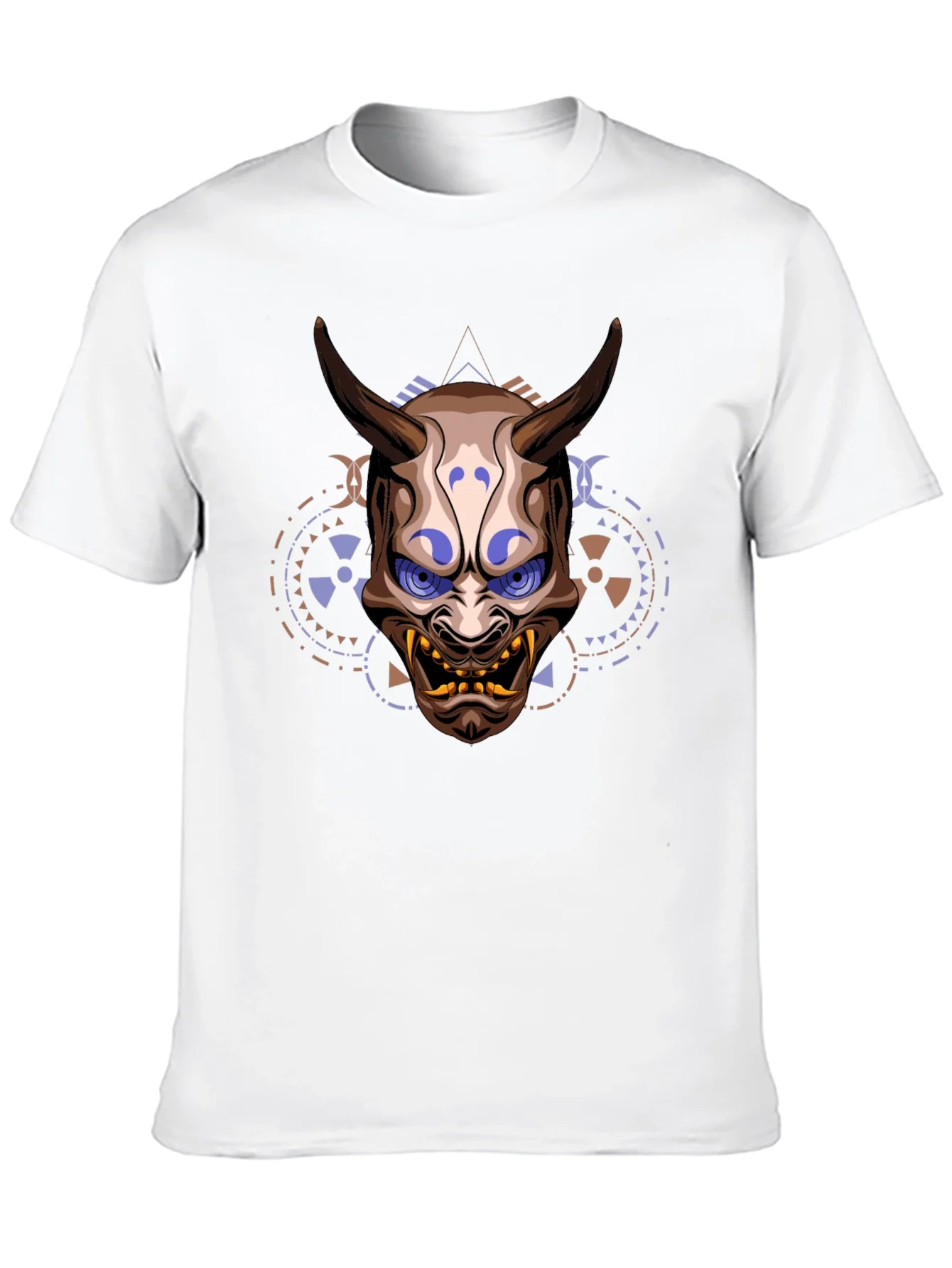 Camiseta Negra Estampada con M¨¢scara Oni