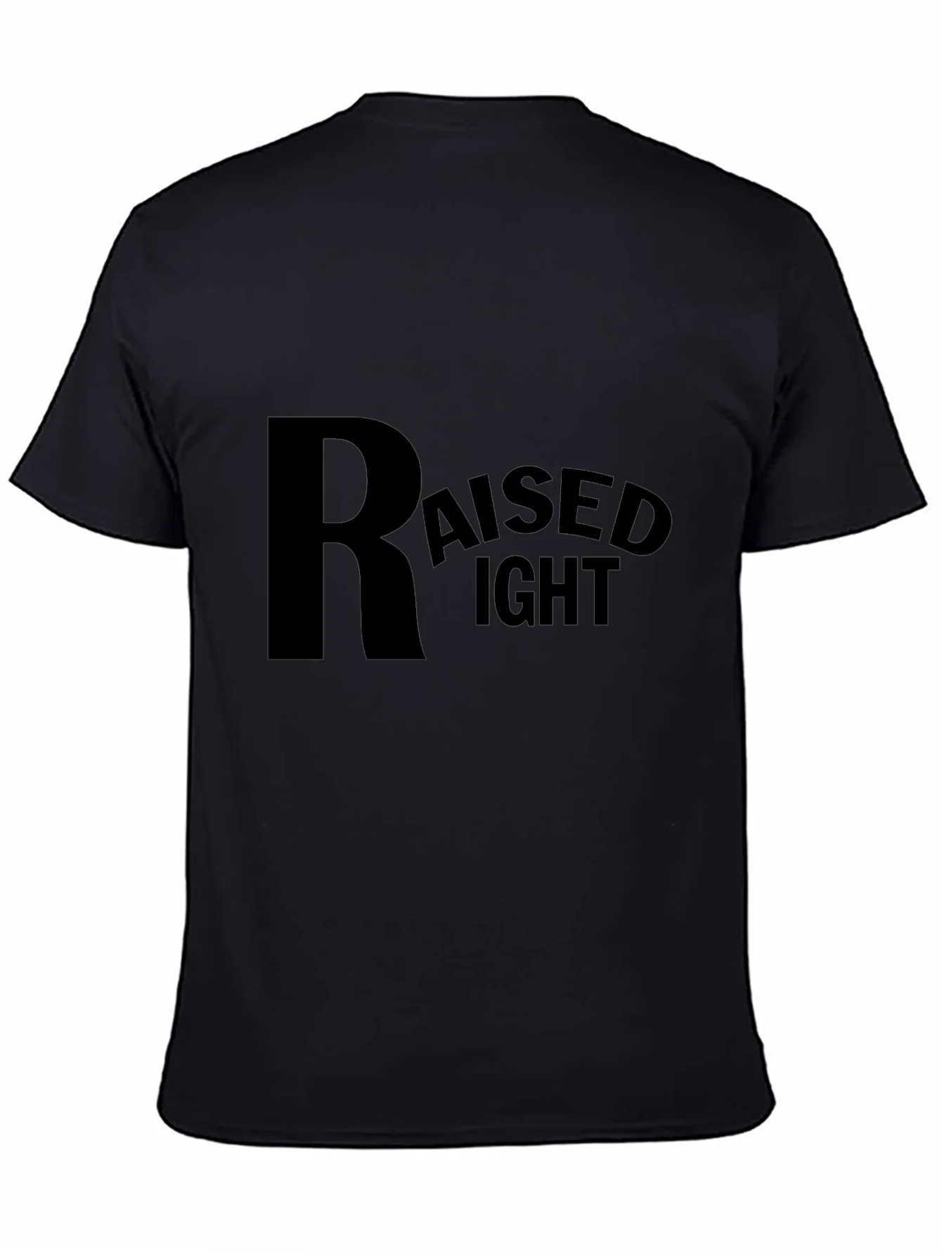 Camiseta Negra Raised Right - Estilo Casual