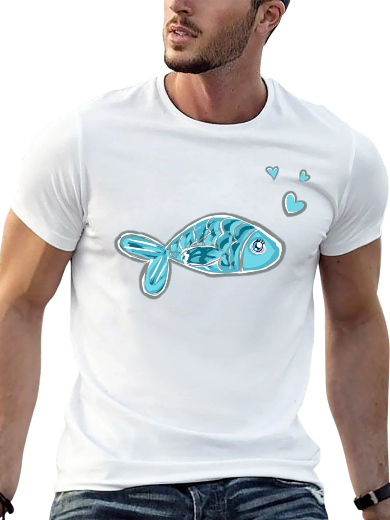 Rebbecca Cute Fish Graphic Tee - Black Casual Shirt