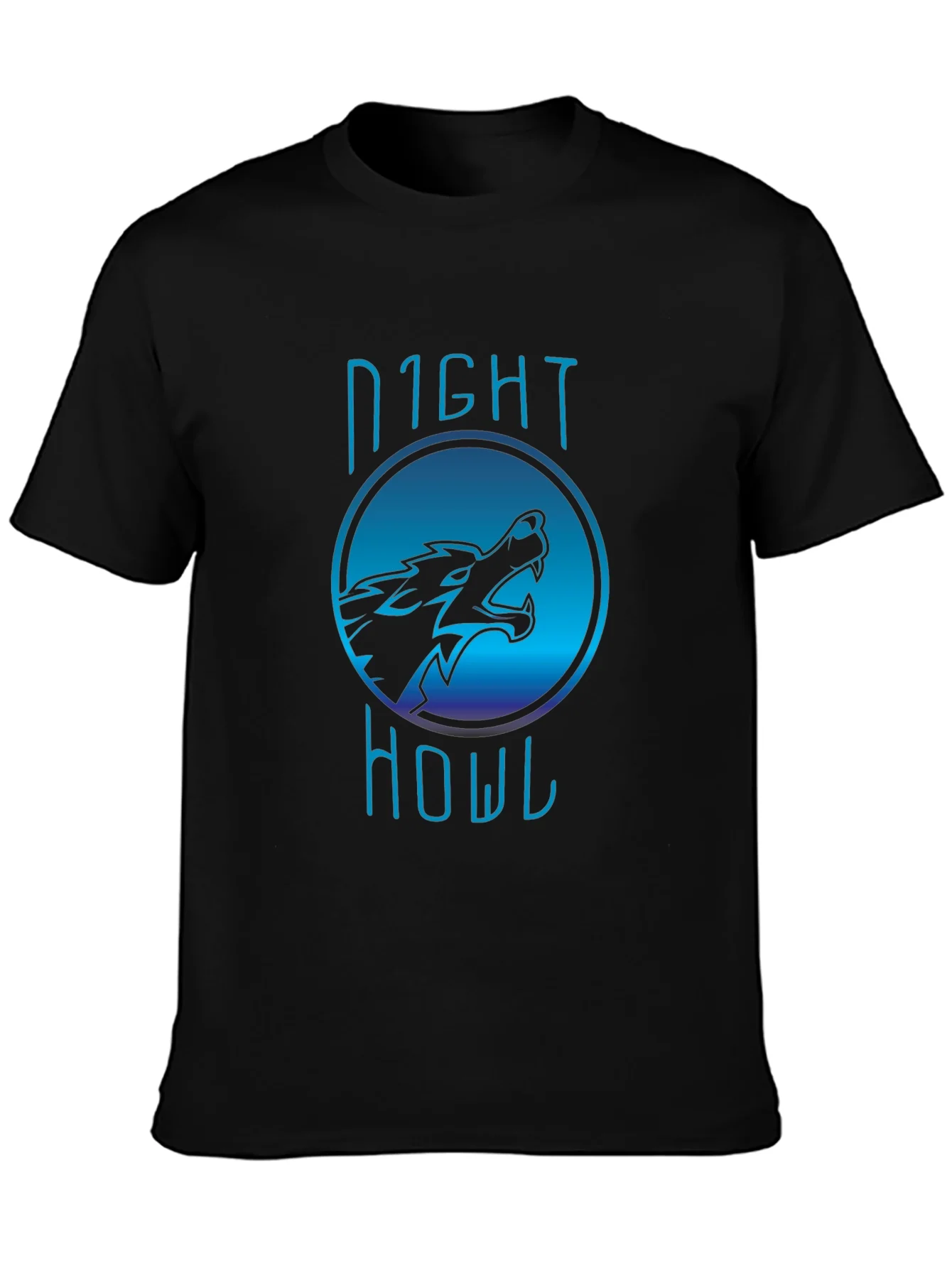 Camiseta Negra Night Howl Dise?o Lobo