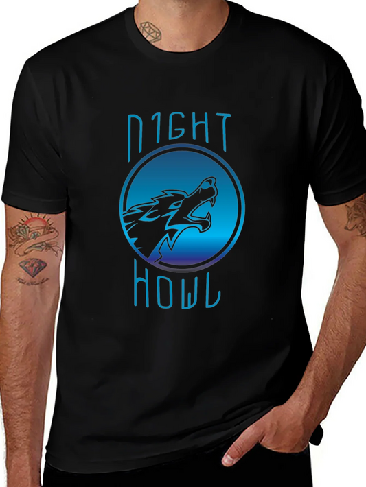 Camiseta Negra Night Howl Dise?o Lobo