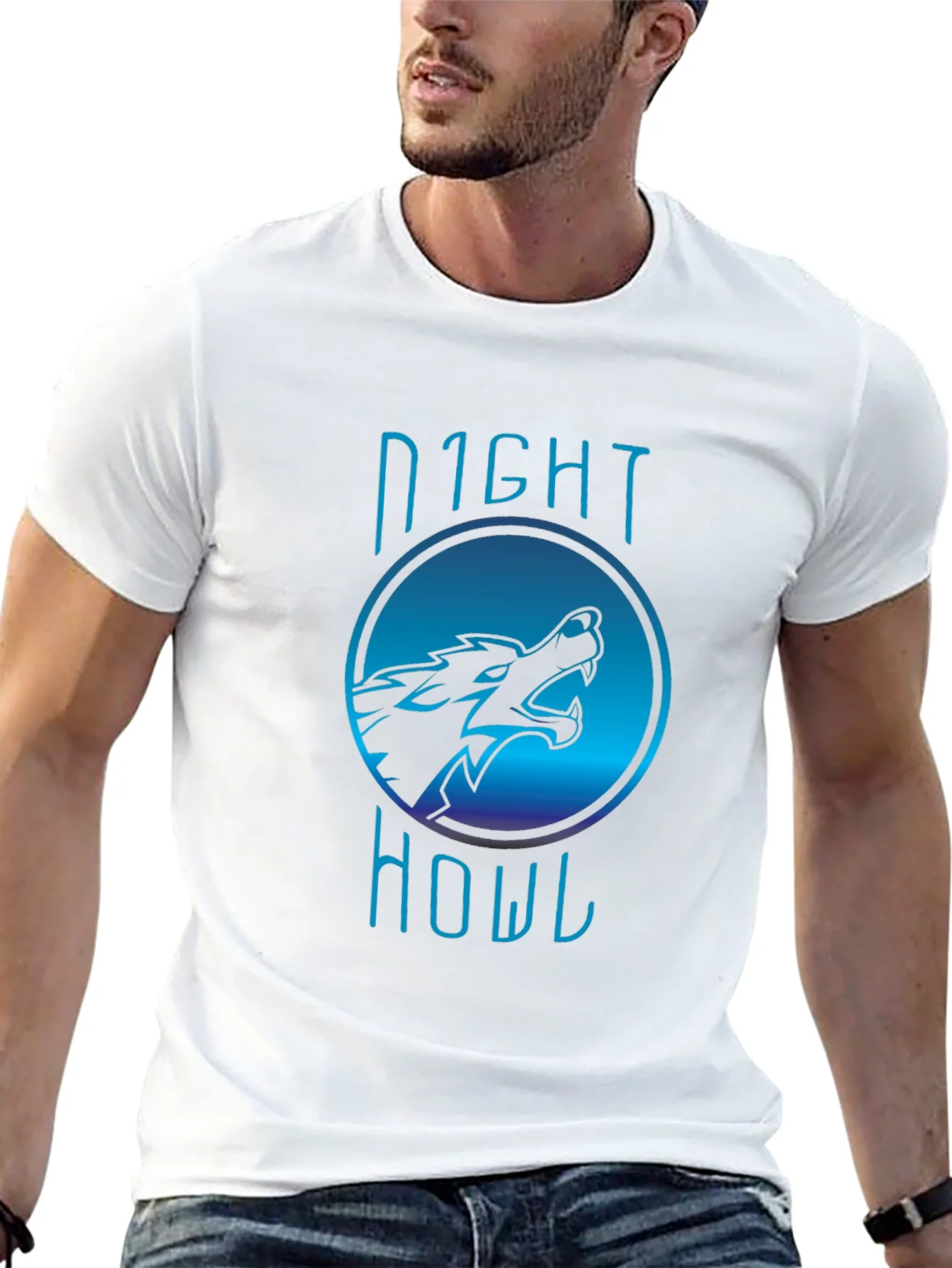 Camiseta Negra Night Howl Dise?o Lobo
