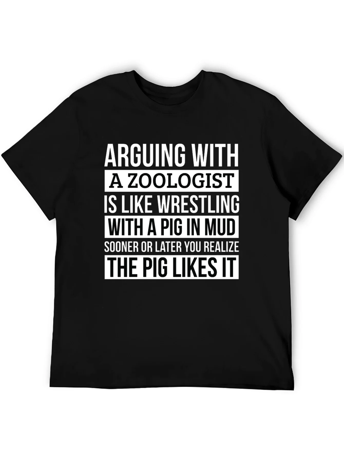 Rebbecca Zoologist Pig Mud Wrestling Humor T-Shirt