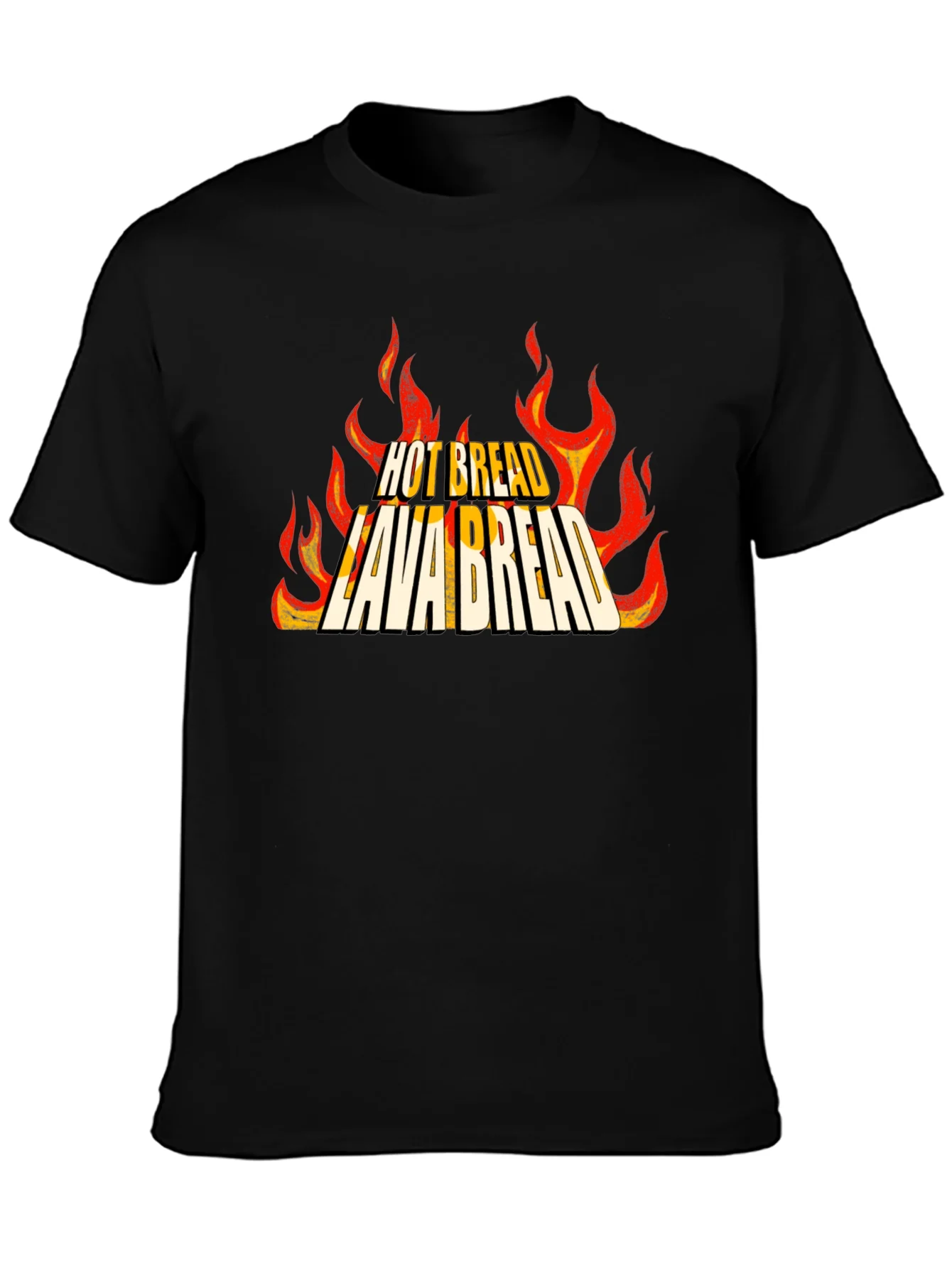 Camiseta Negra Lava Bread con Dise?o Llamativo