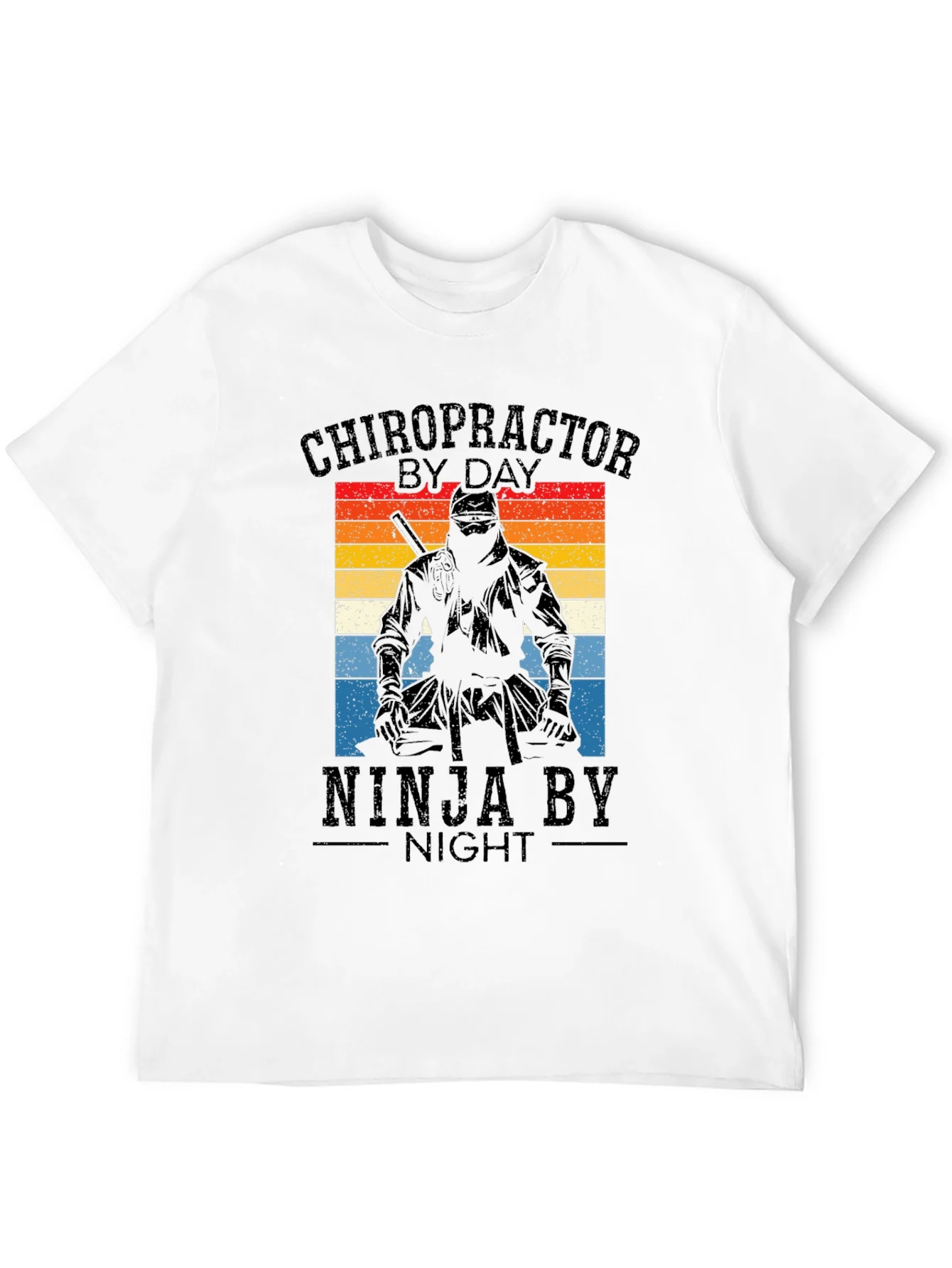 Camiseta Negra: Quiropr¨¢ctico de D¨ªa Ninja de Noche
