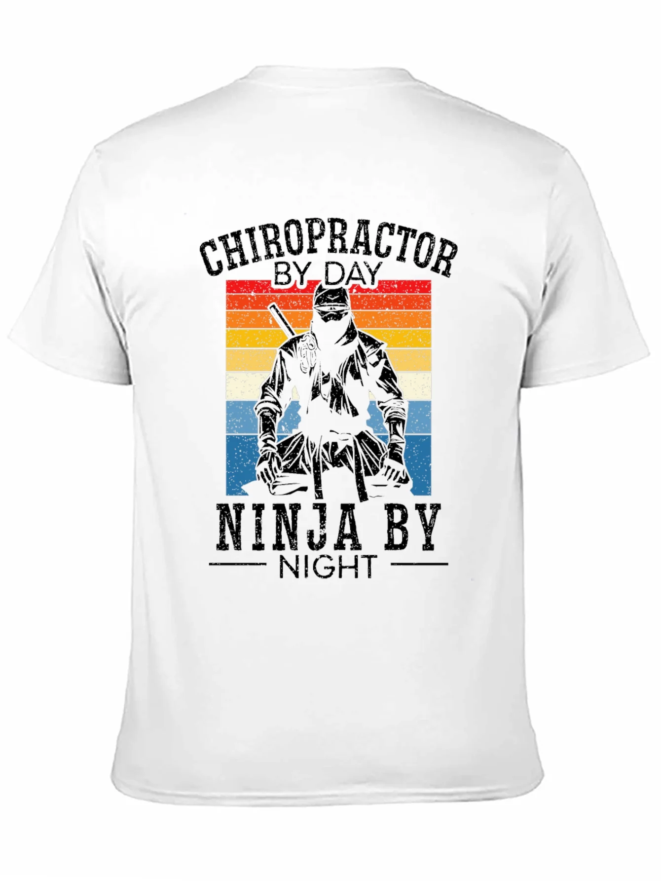 Camiseta Negra: Quiropr¨¢ctico de D¨ªa Ninja de Noche