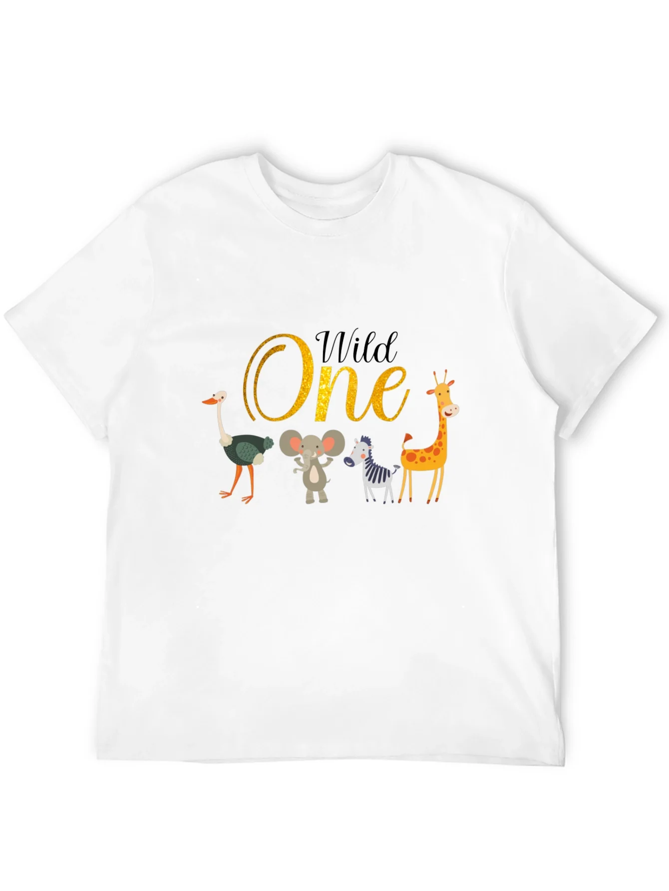 Camiseta Negra Wild One Animales para Cumplea?os