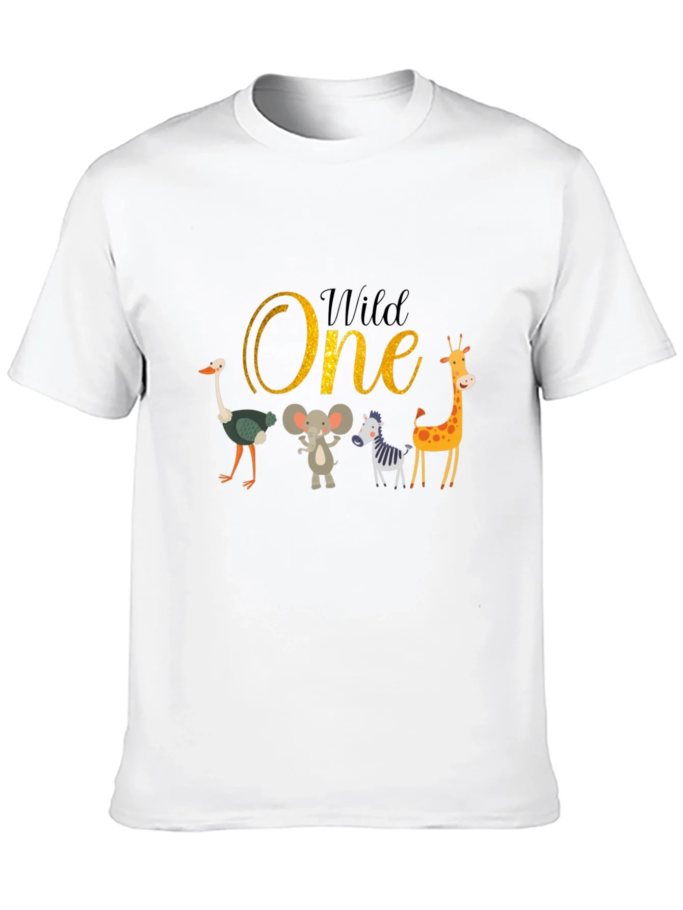 Camiseta Negra Wild One Animales para Cumplea?os