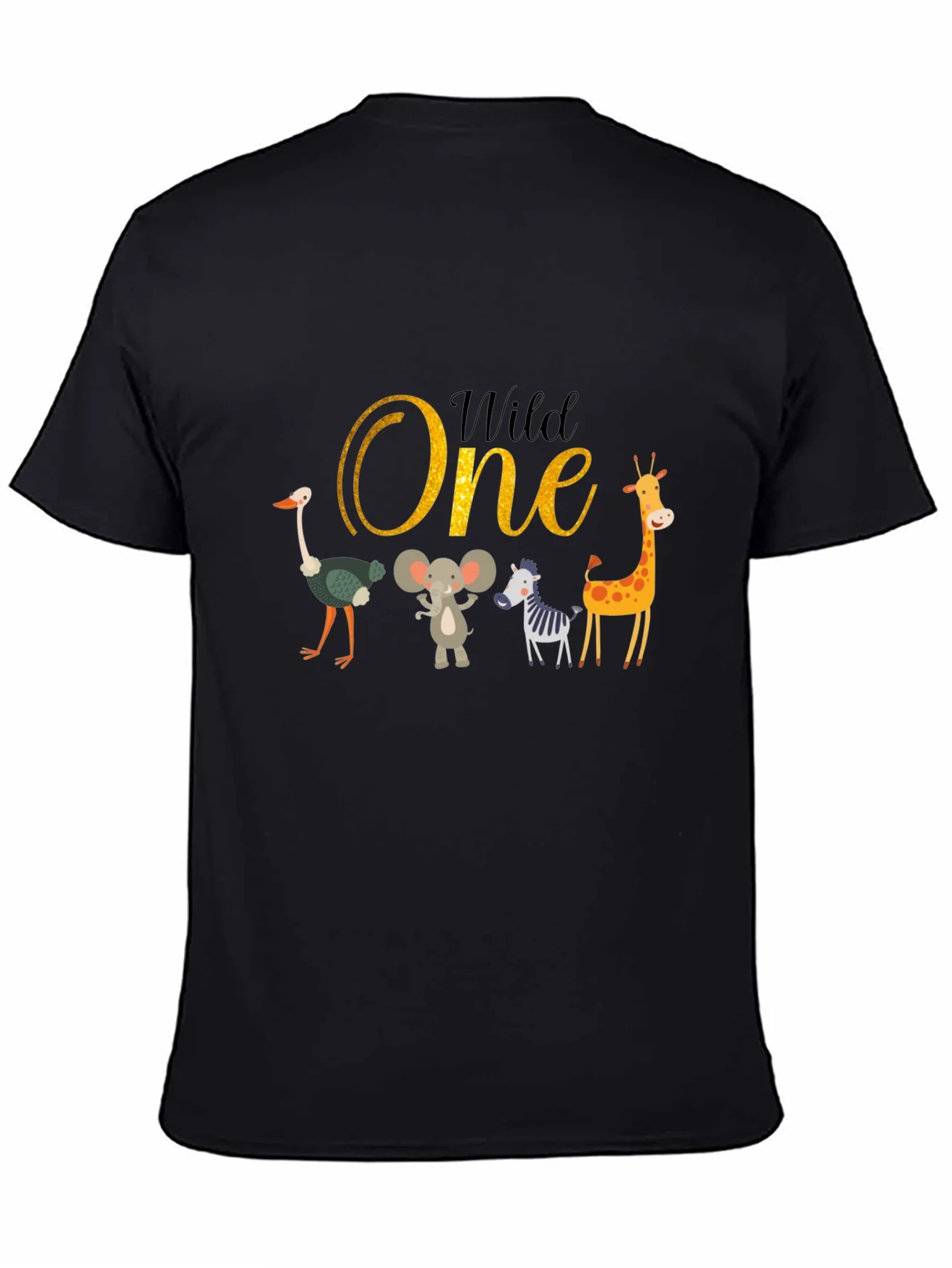 Camiseta Negra Wild One Animales para Cumplea?os