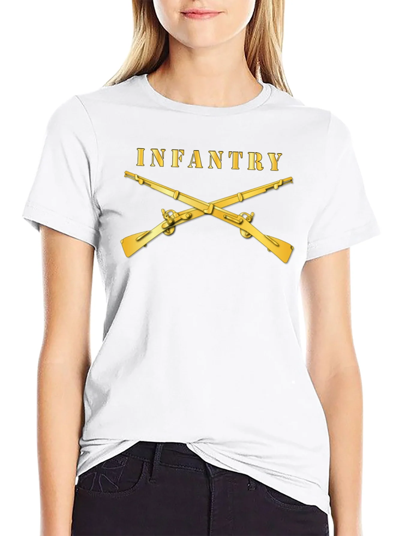 Camiseta Negra Infantry con Mosquetones Dorados