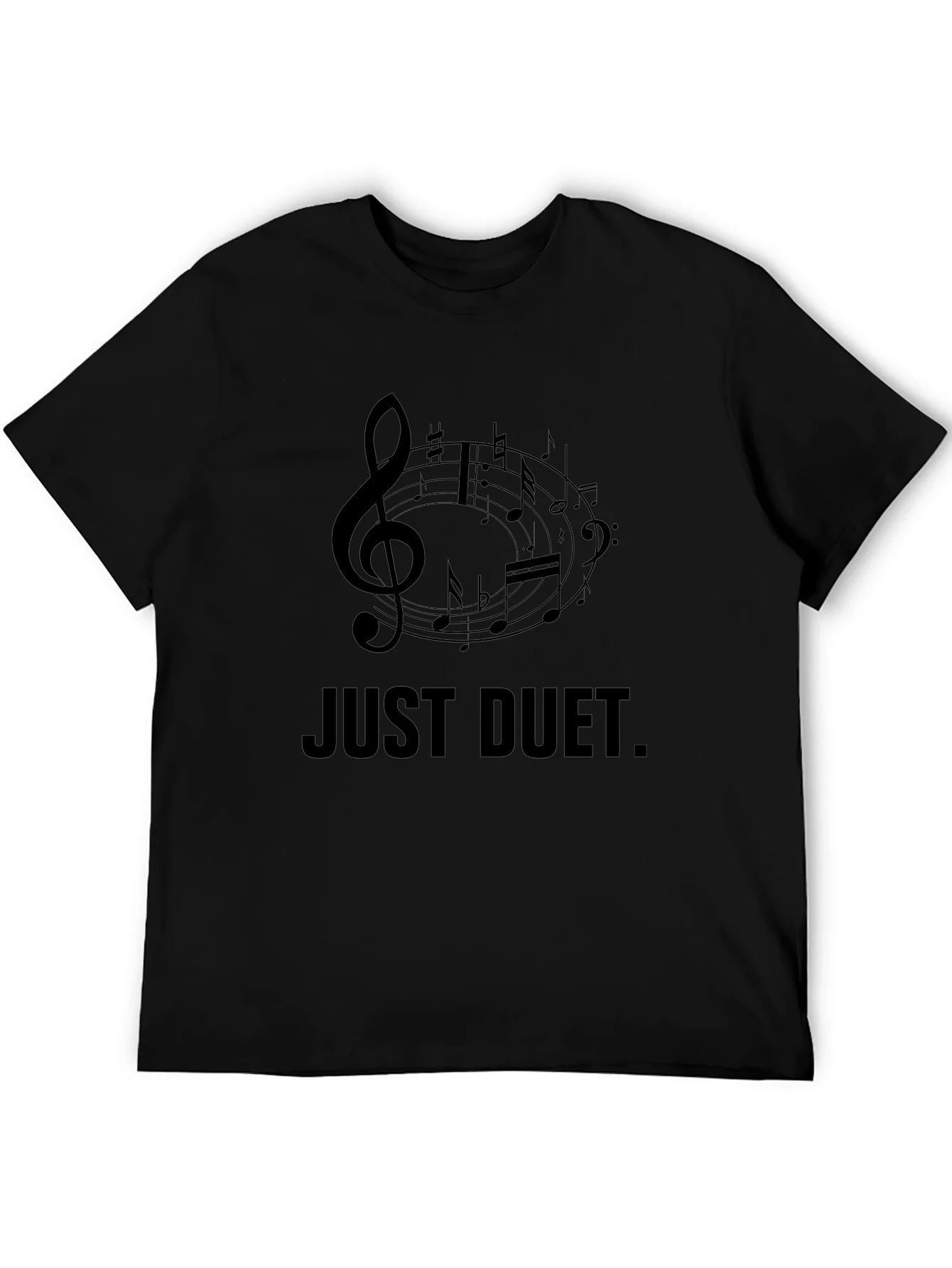 Camiseta Negra: Just Duet. Dise?o Musical