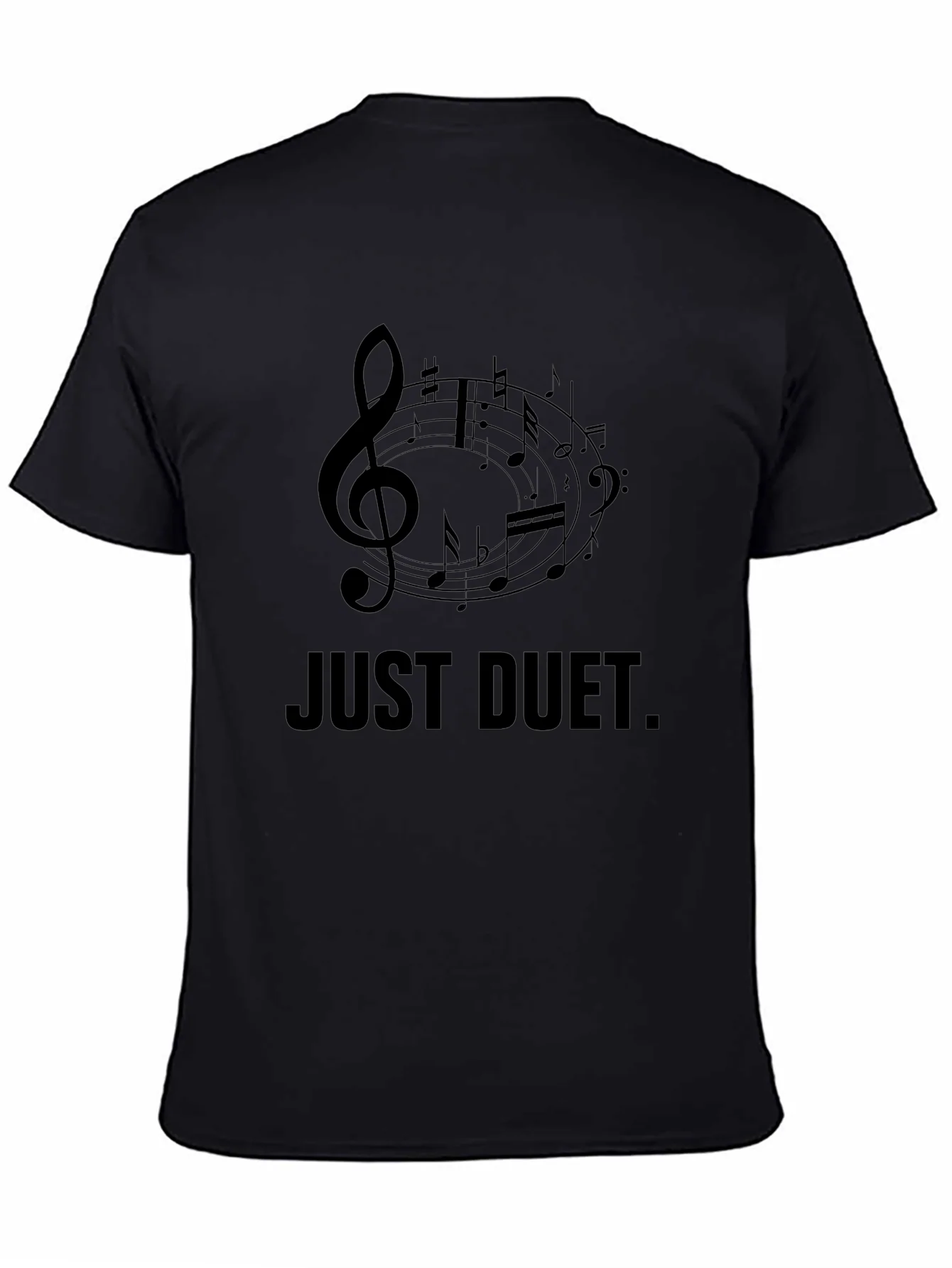 Camiseta Negra: Just Duet. Dise?o Musical