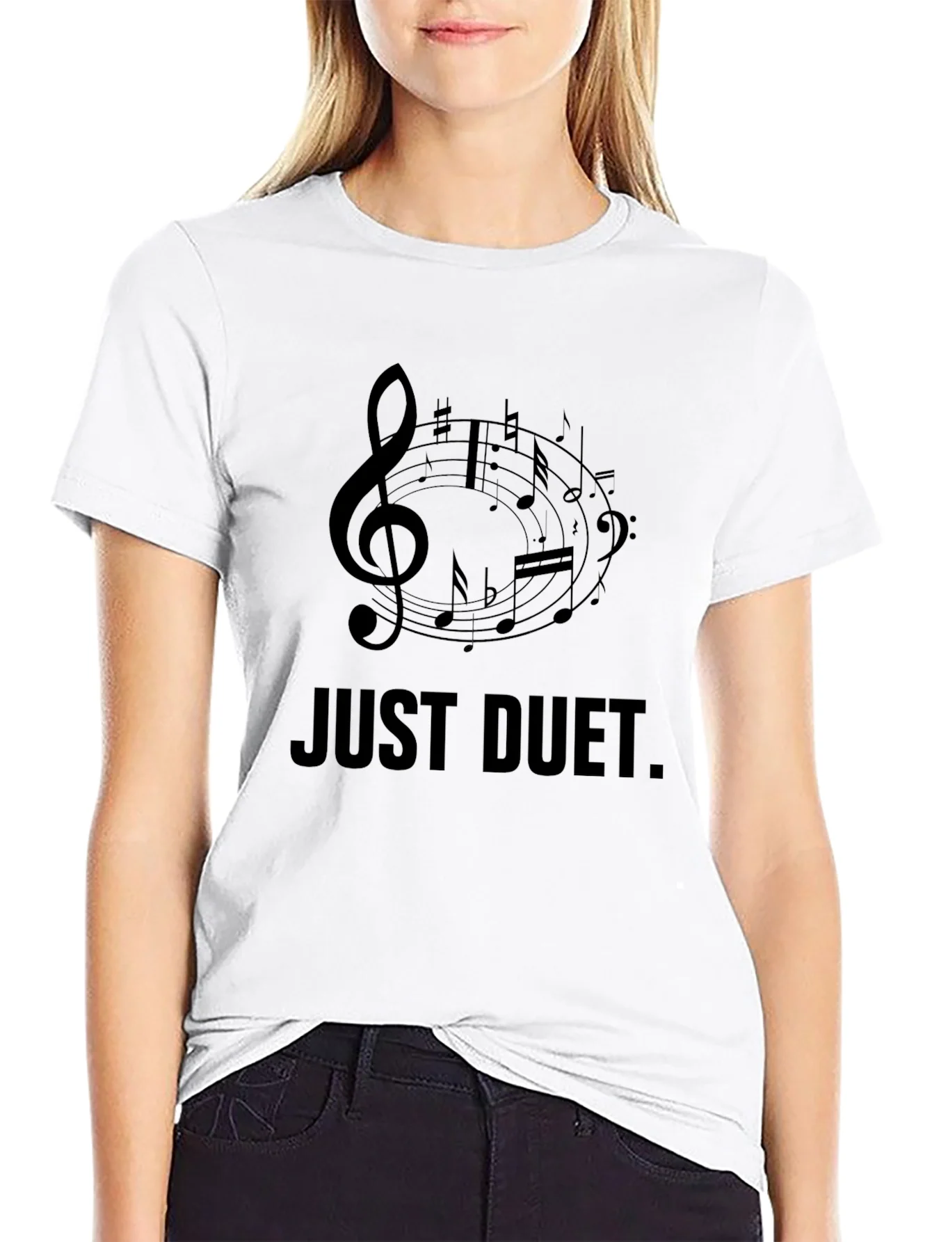 Camiseta Negra: Just Duet. Dise?o Musical