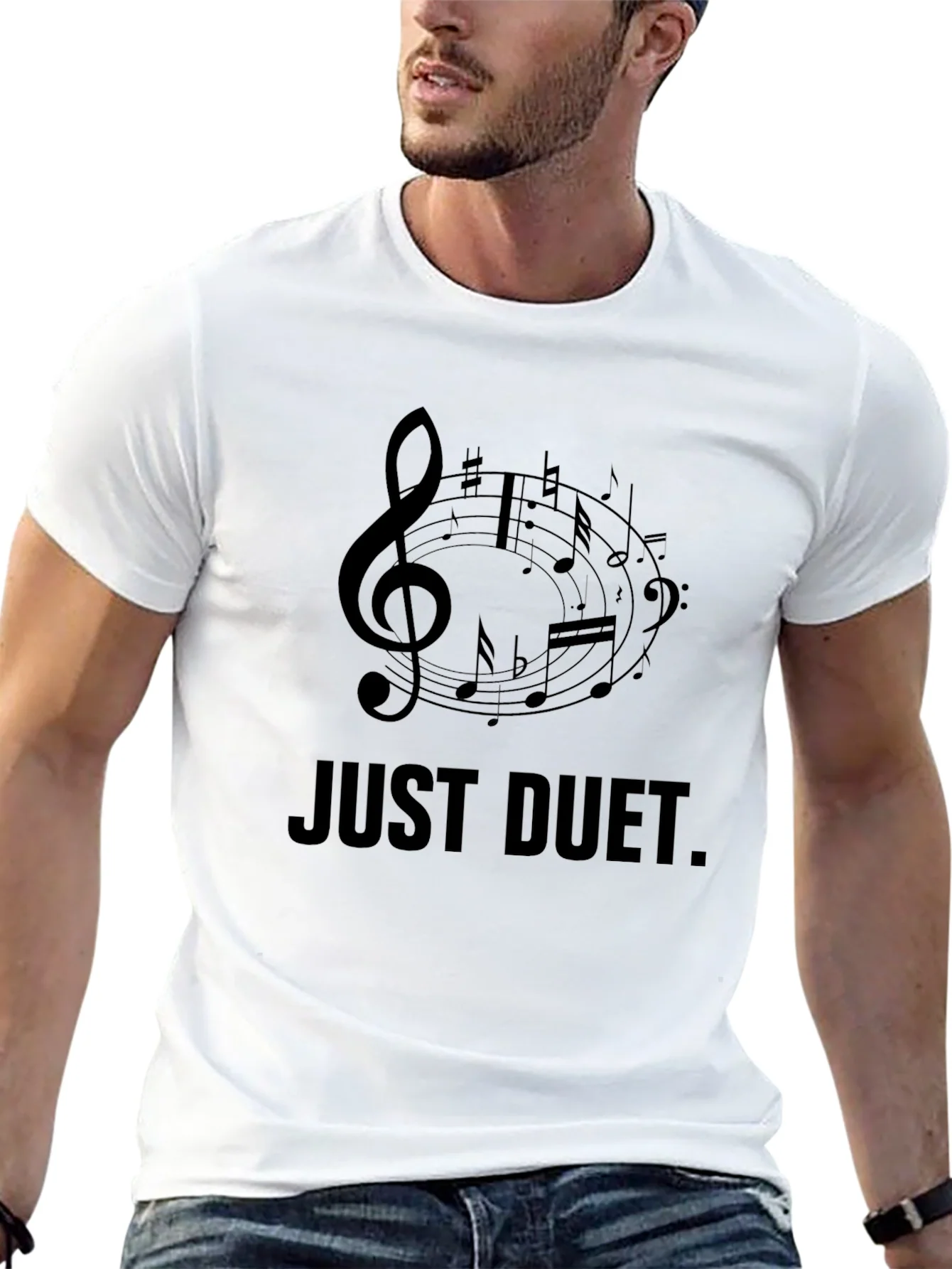 Camiseta Negra: Just Duet. Dise?o Musical