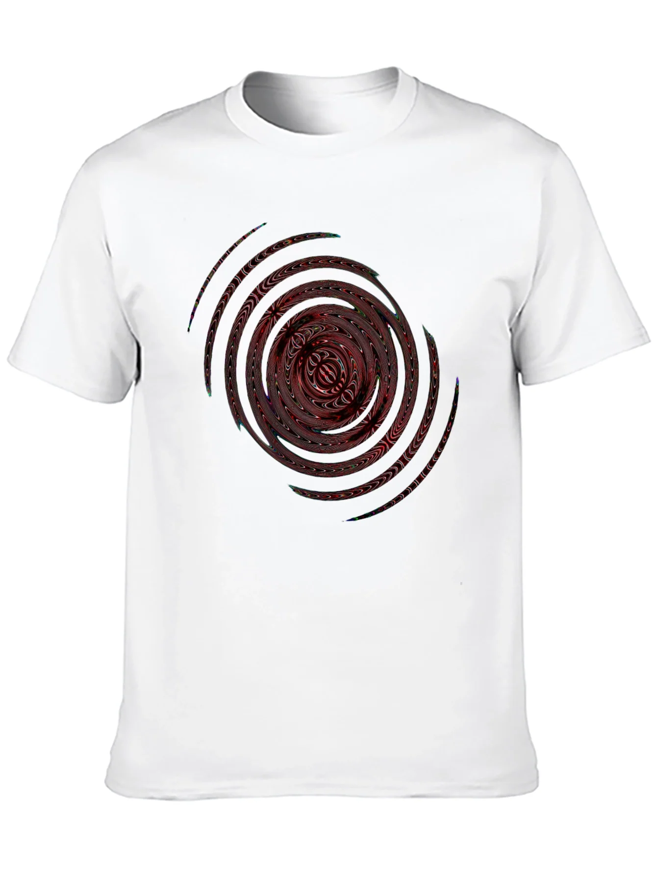 Camiseta Negra con Dise?o Espiral Abstracto