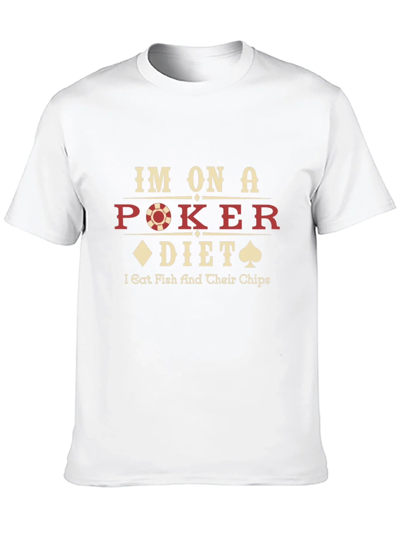 Rebbecca Poker Diet T-Shirt - Eat Fish and Chips