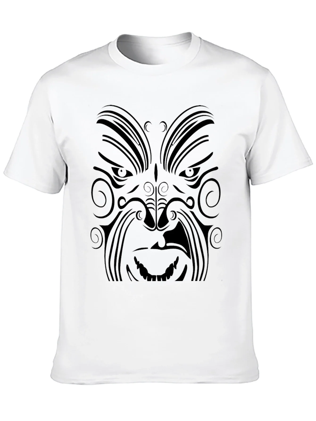 Camiseta Negra con Dise?o Tribal Aut¨¦ntico