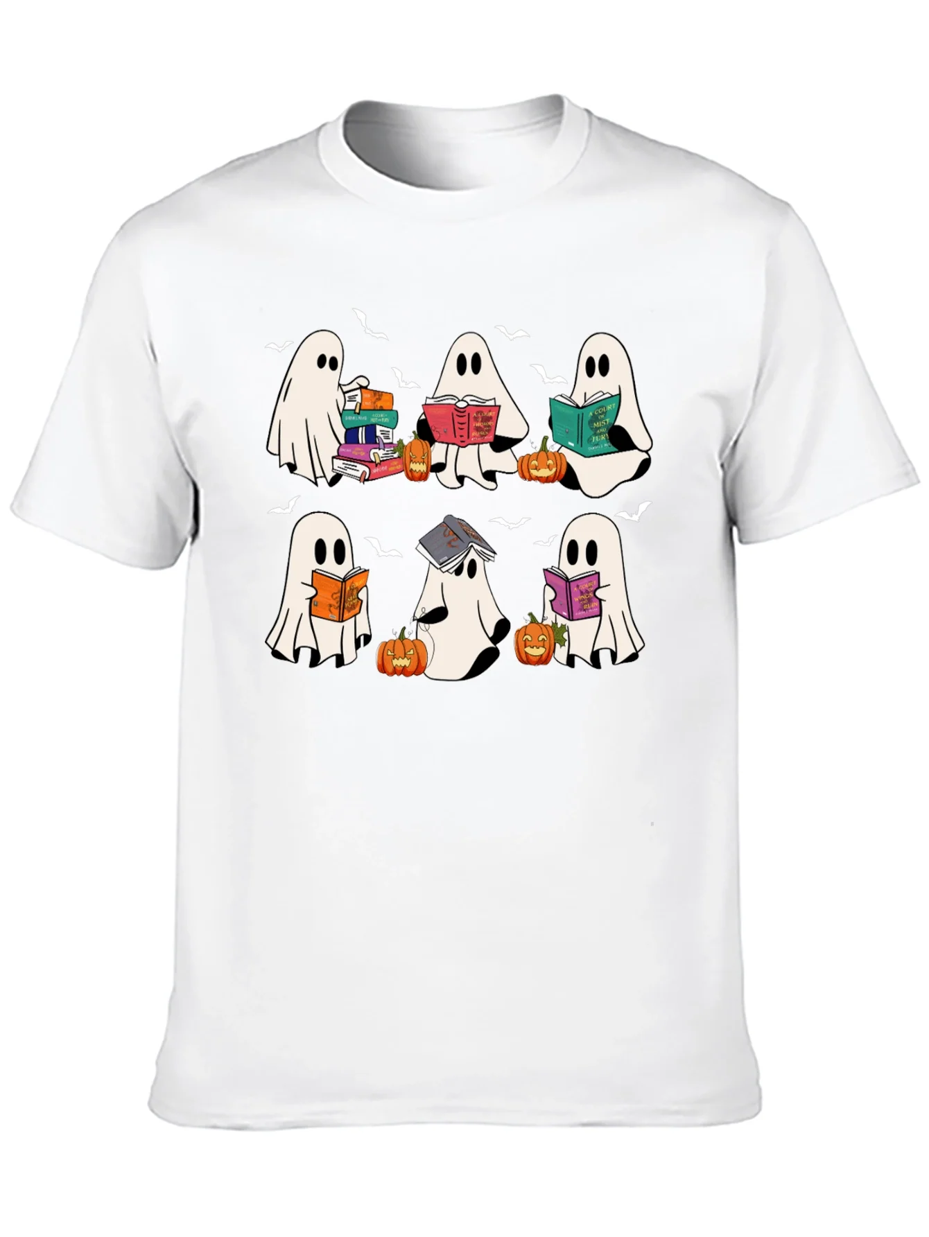 Camiseta Negra Fantasmas Lectores Halloween