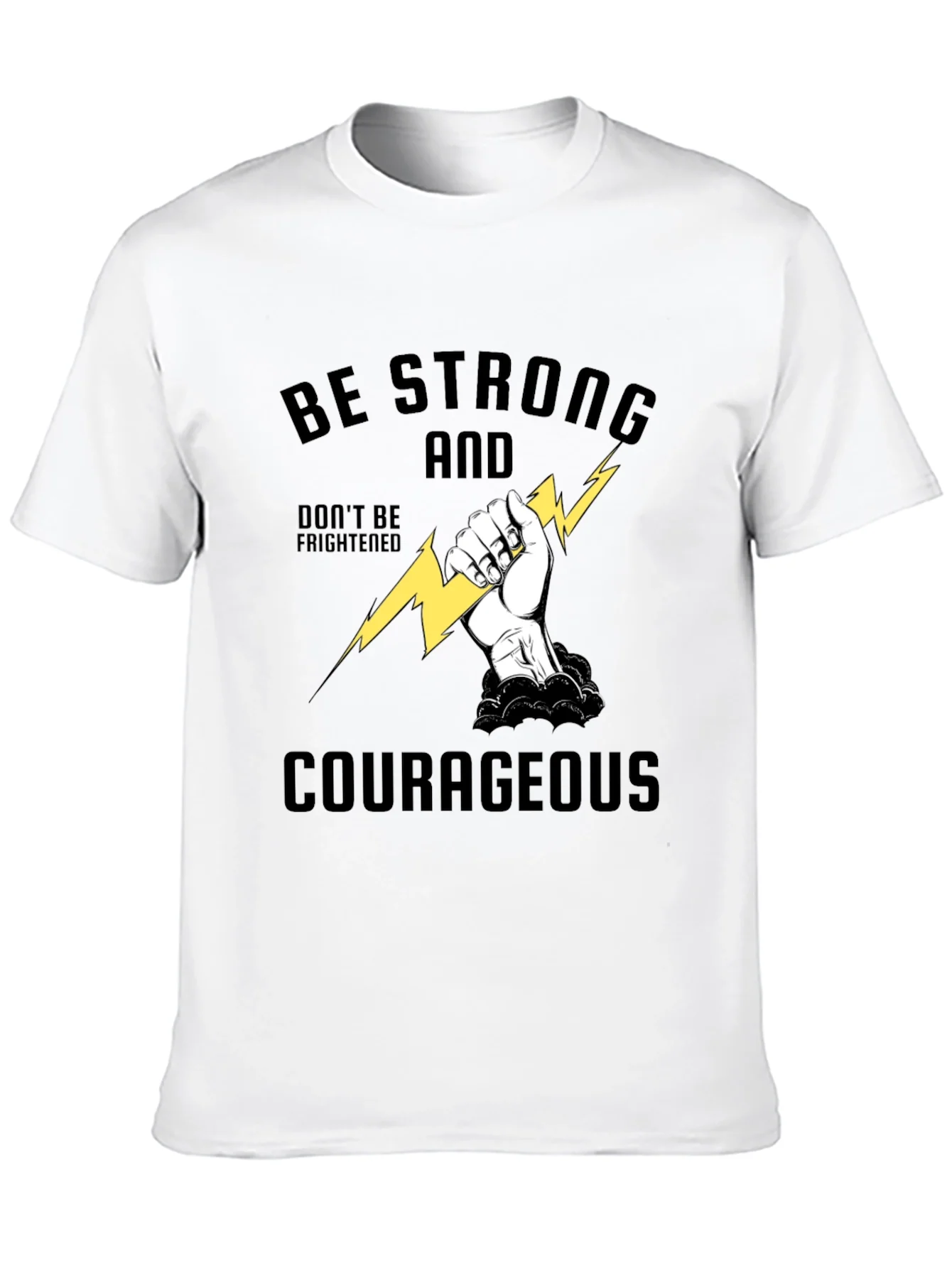 Camiseta Negra Inspiradora: S¨¦ Fuerte y Valiente