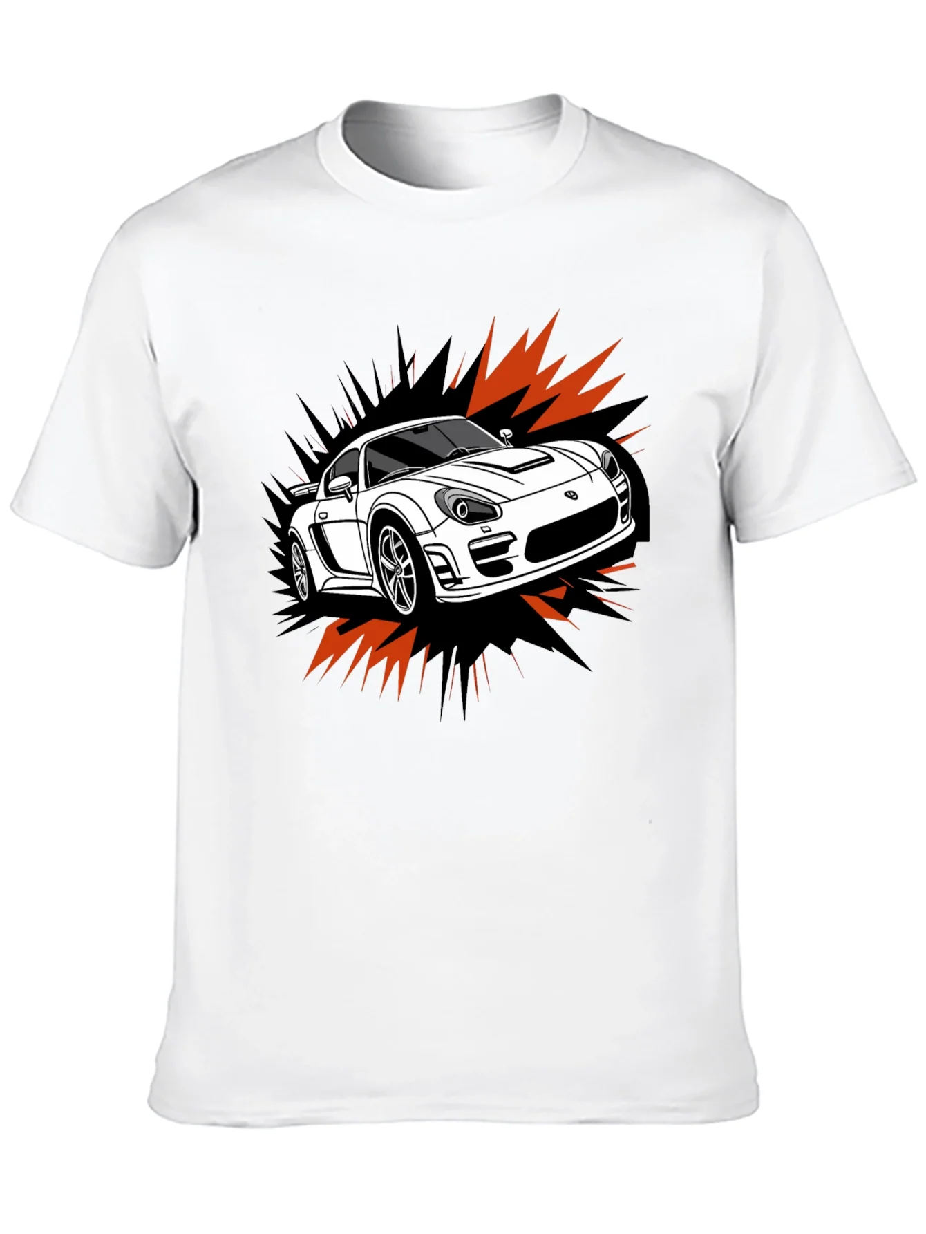 Camiseta Negra Dise?o Coche Deportivo