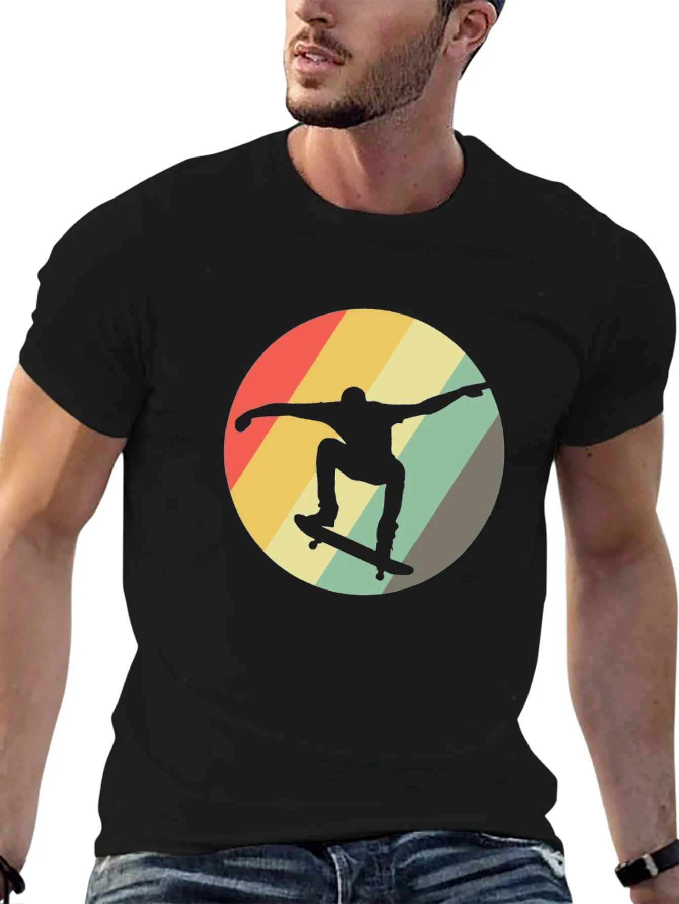 Camiseta Hombre Dise?o Retro Skateboard