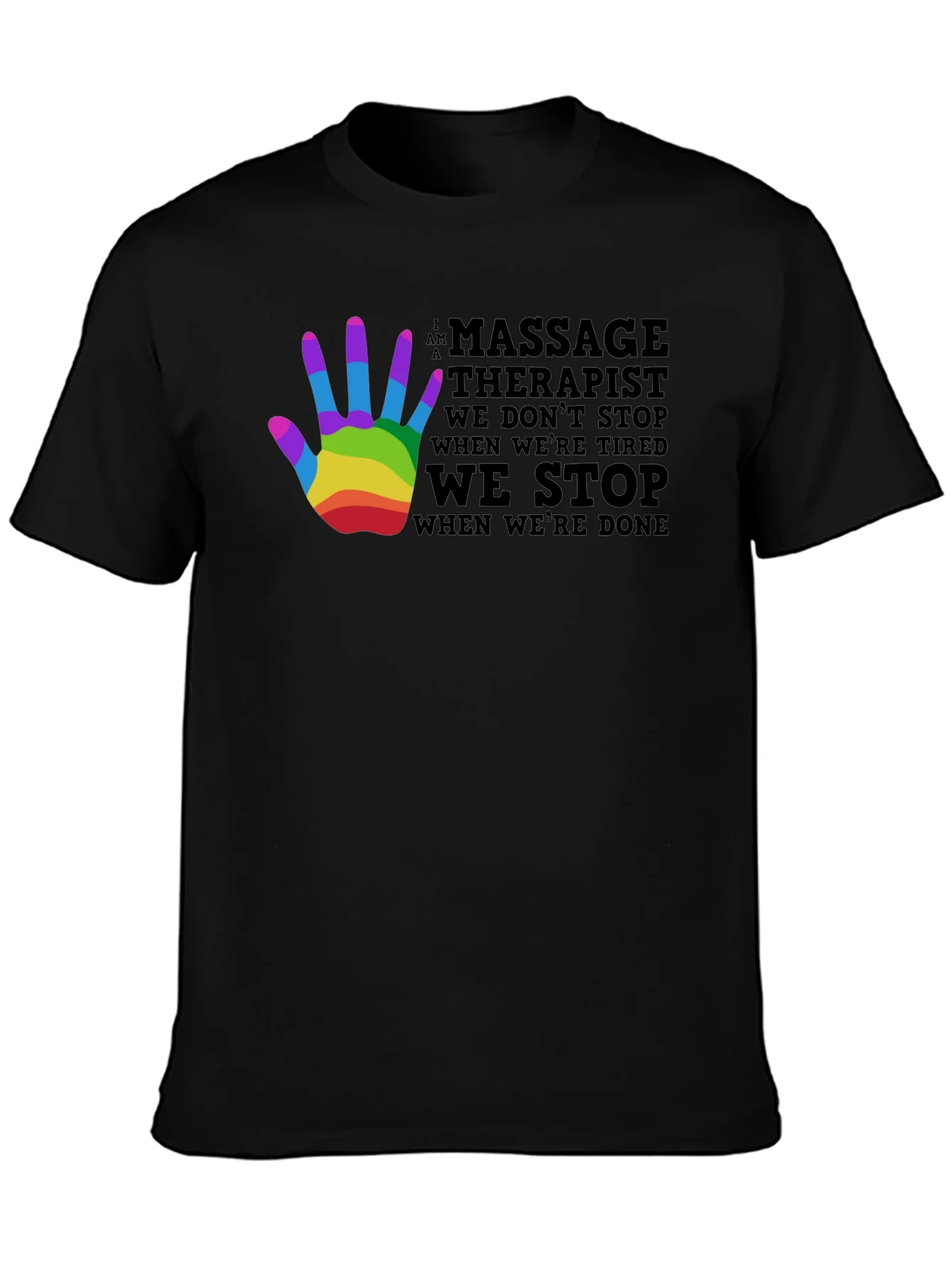 Camiseta Negra Masajista Orgullo LGBT