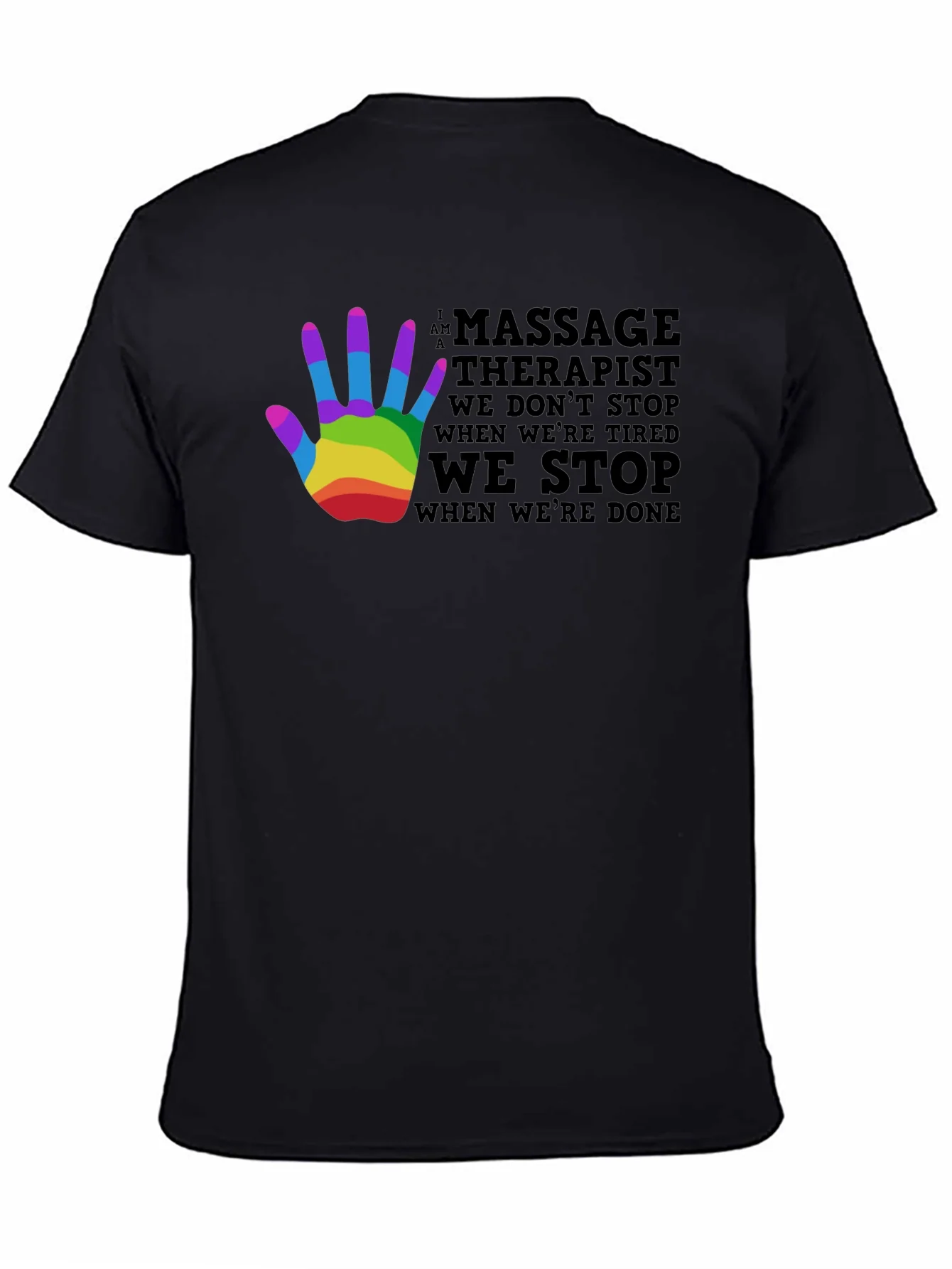 Camiseta Negra Masajista Orgullo LGBT