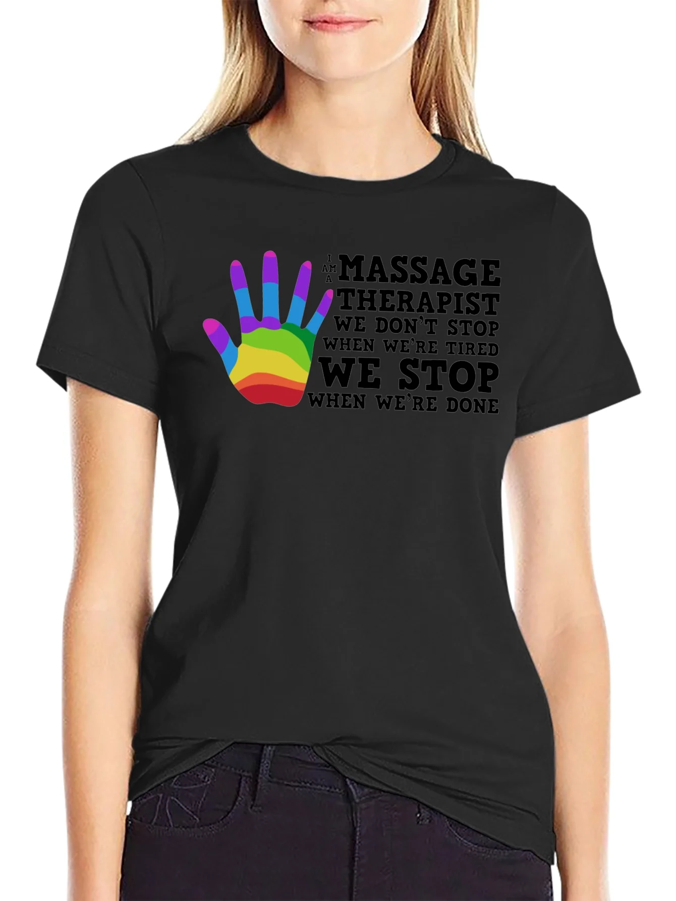 Camiseta Negra Masajista Orgullo LGBT