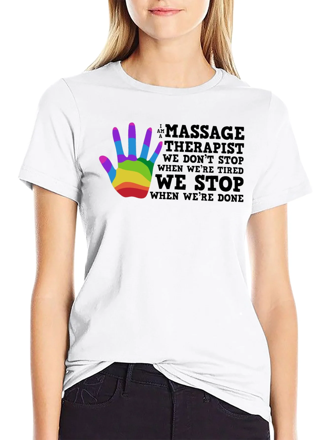 Camiseta Negra Masajista Orgullo LGBT