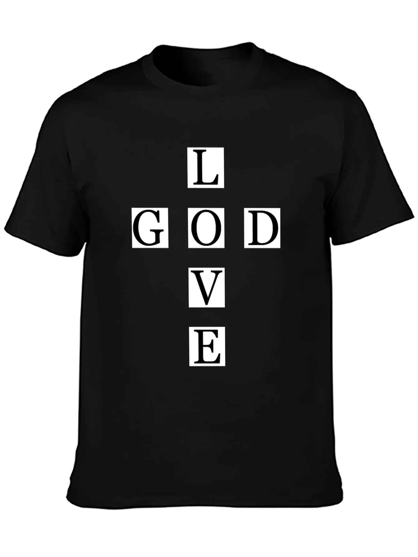 Camiseta Negra: Ama a Dios V¨ªstete con Fe
