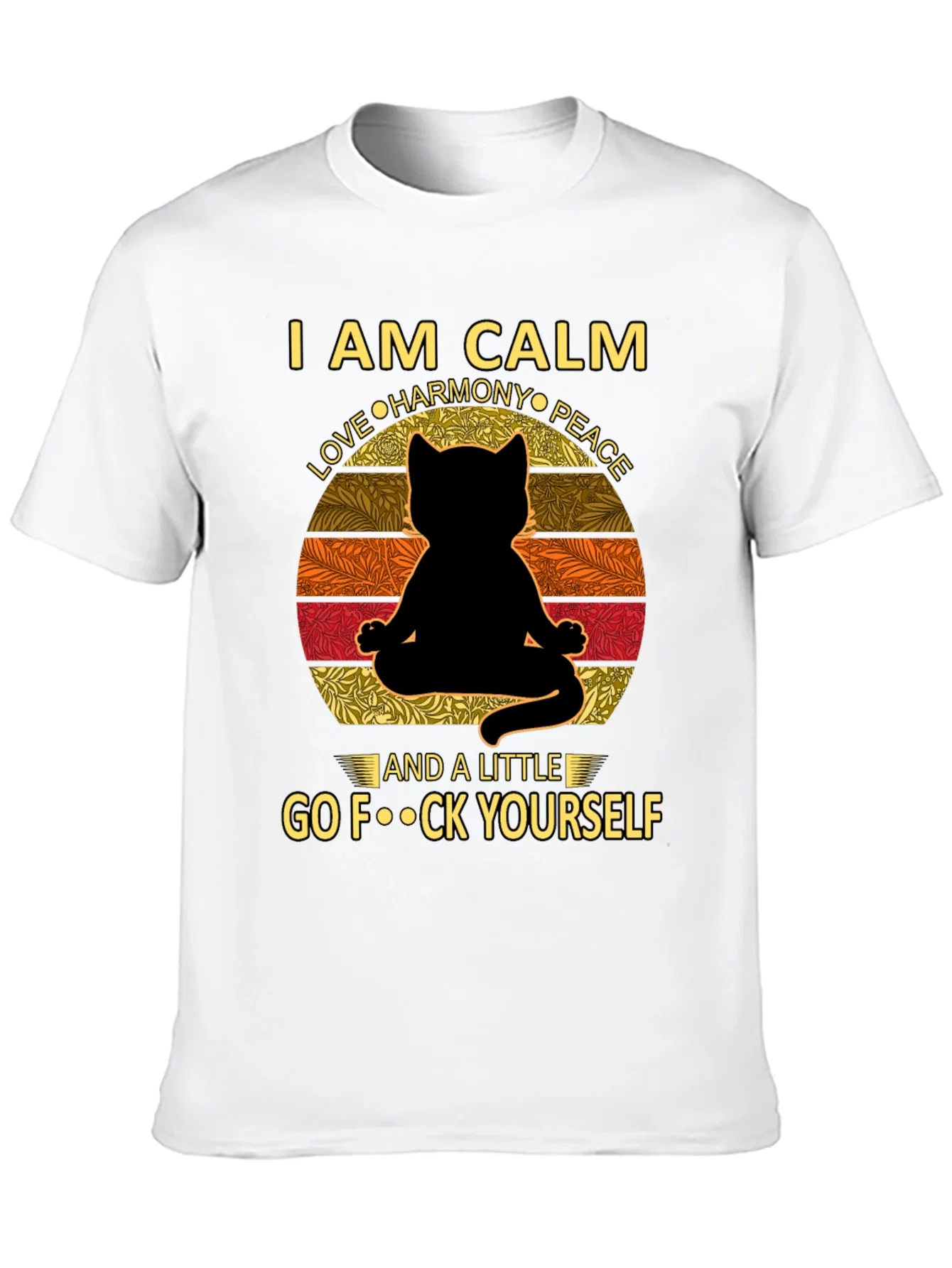 Rebbecca Calm Cat Graphic Tee - Yoga Humor