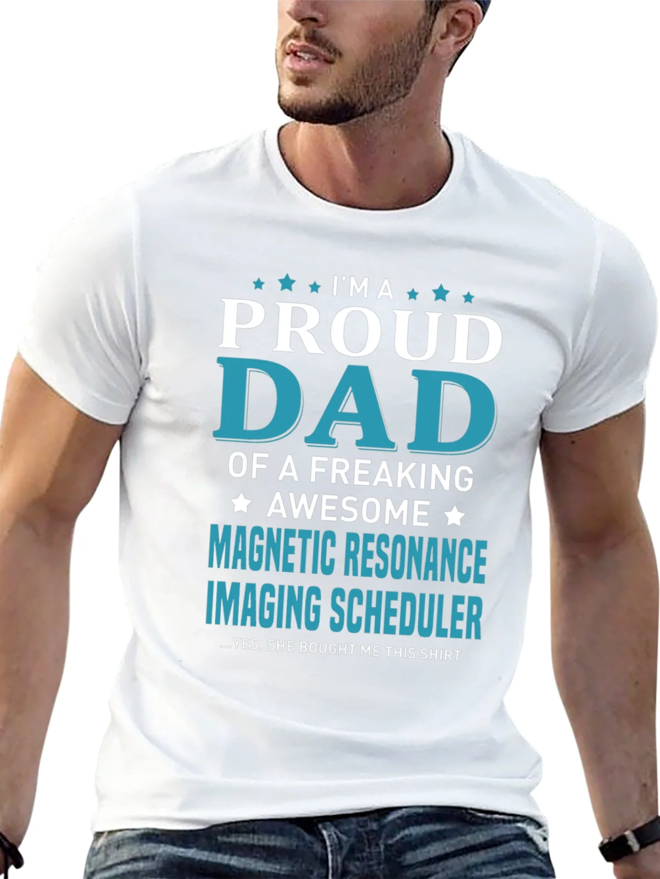Rebbecca Proud Dad Magnetic Resonance Imaging Scheduler T-Shirt