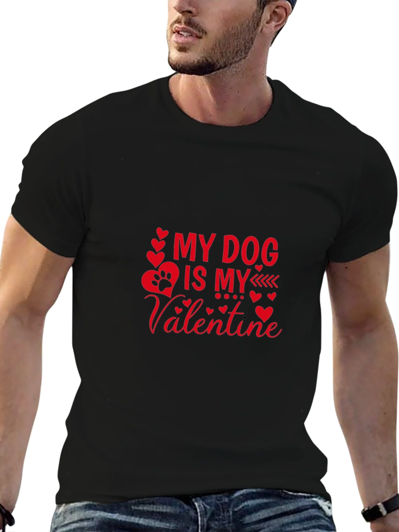 Camiseta Negra Mi Perro es mi Valent¨ªn