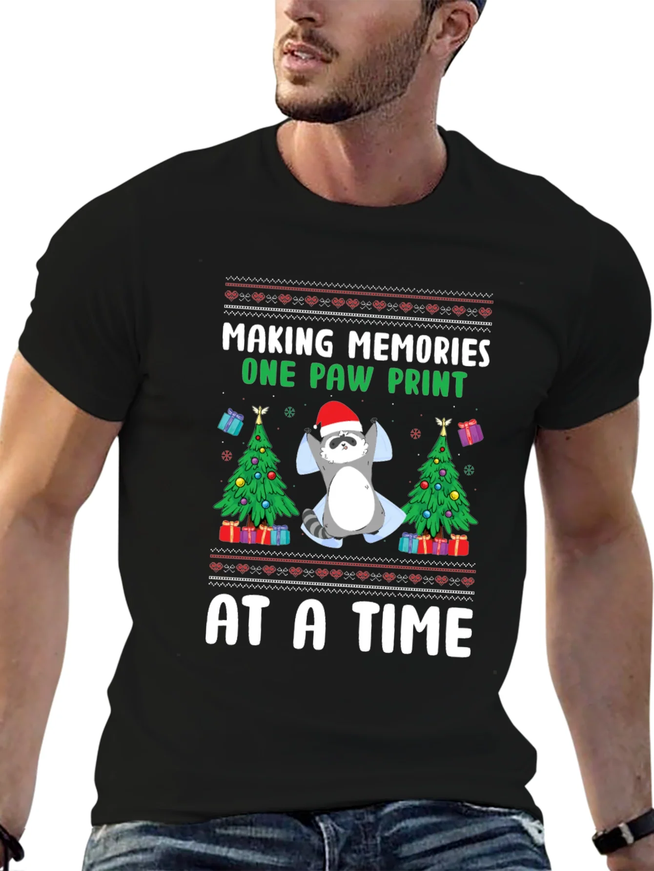 Camiseta Navide?a Making Memories One Paw Print