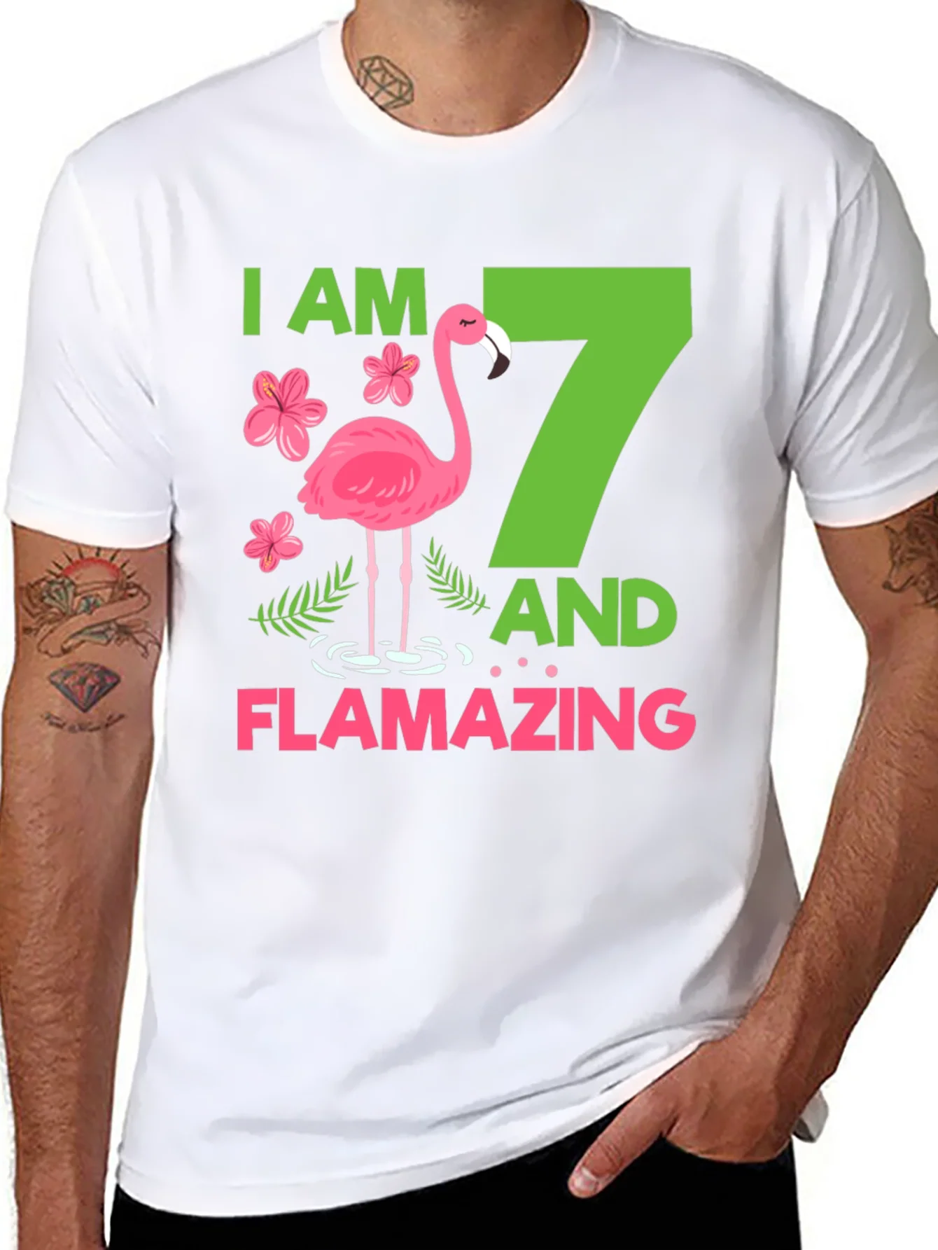 Camiseta Cumplea?os Ni?a - Flamenco 7 A?os