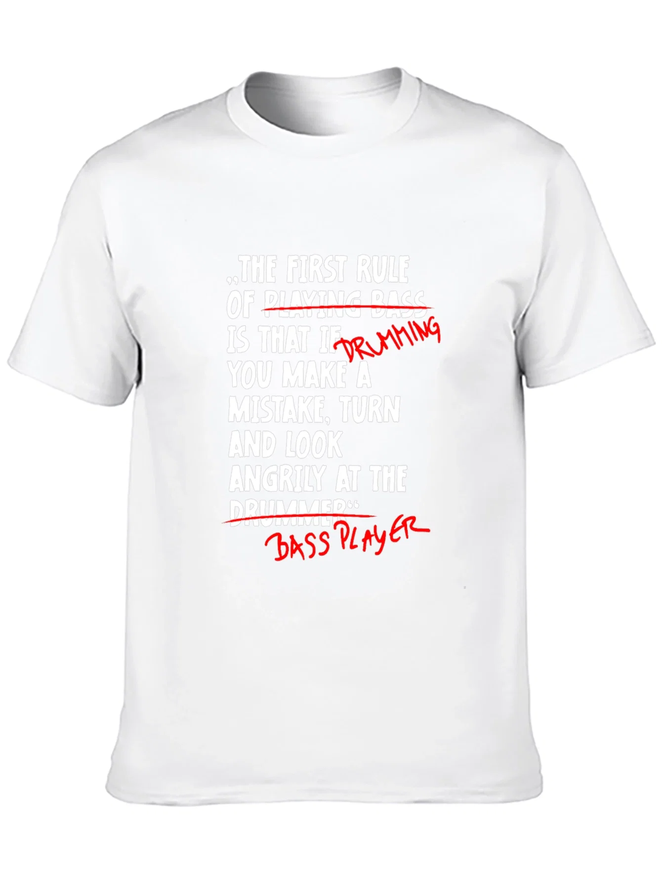 Rebbecca Funny Bass Player T-Shirt - Blame the Drummer!