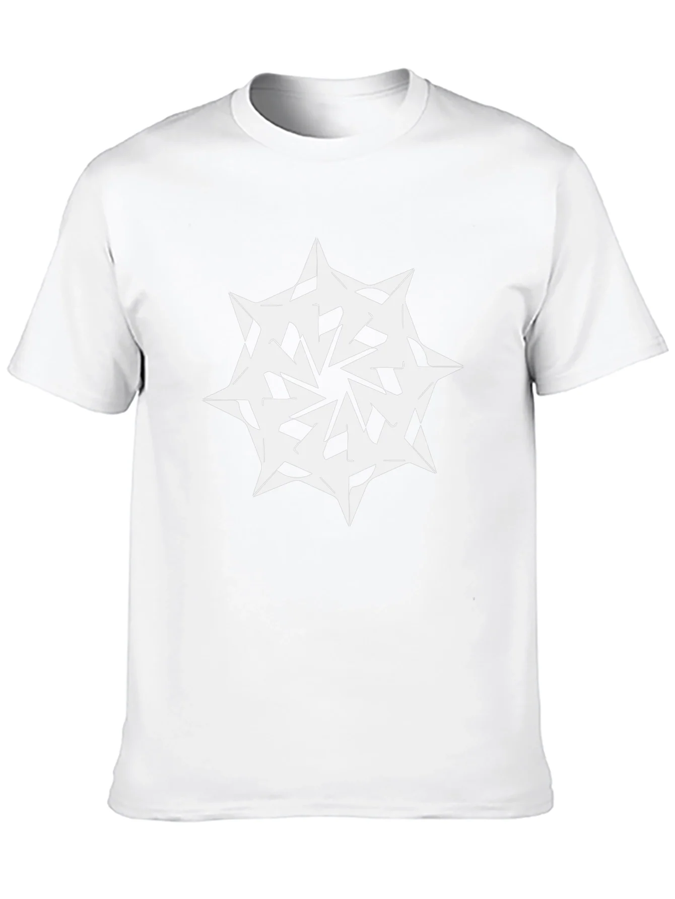 Camiseta Negra con Dise?o Abstracto Blanco