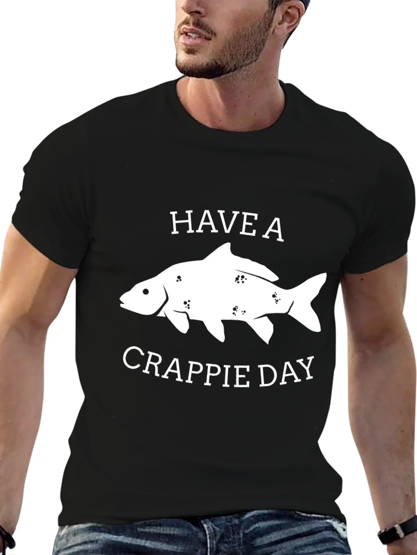 Camiseta Negra Have a Crappie Day Pesca
