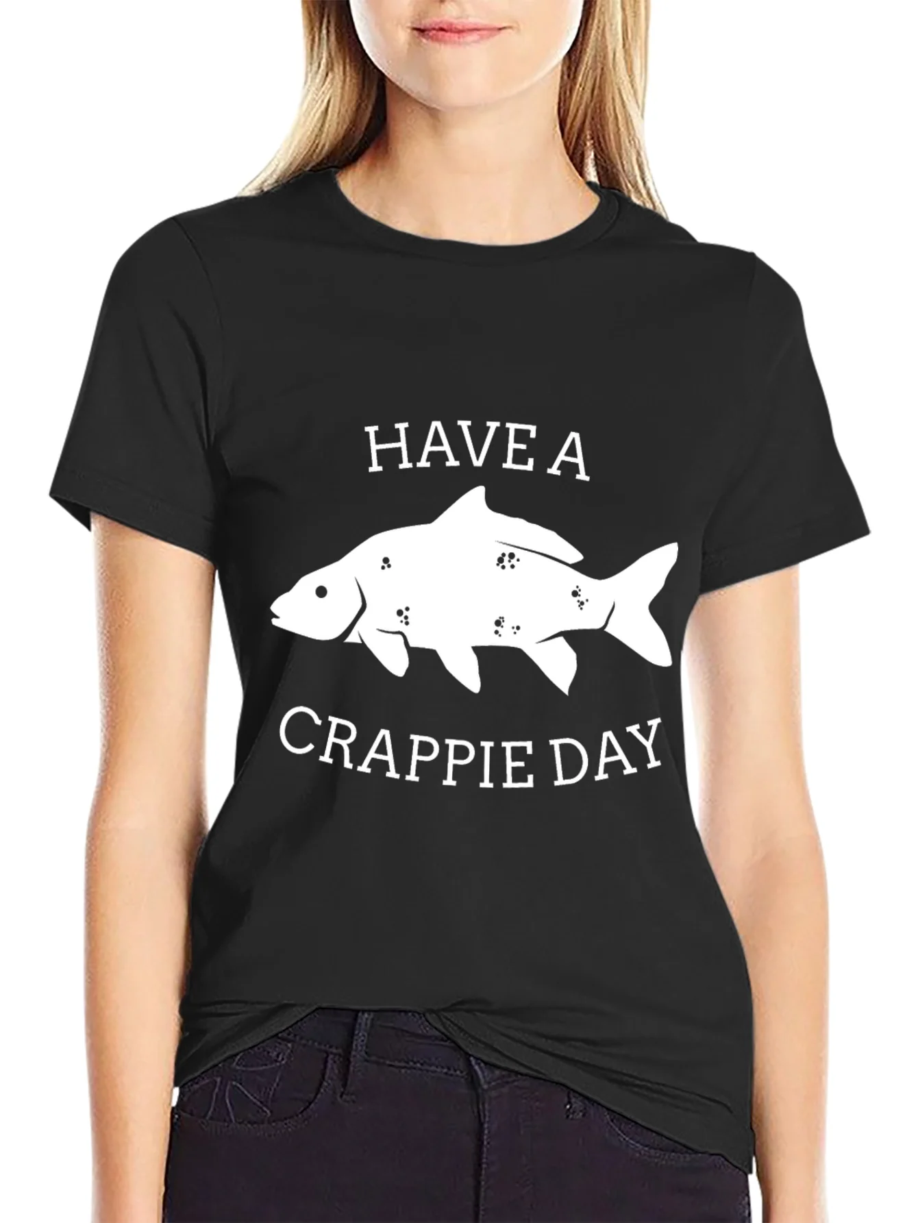 Camiseta Negra Have a Crappie Day Pesca