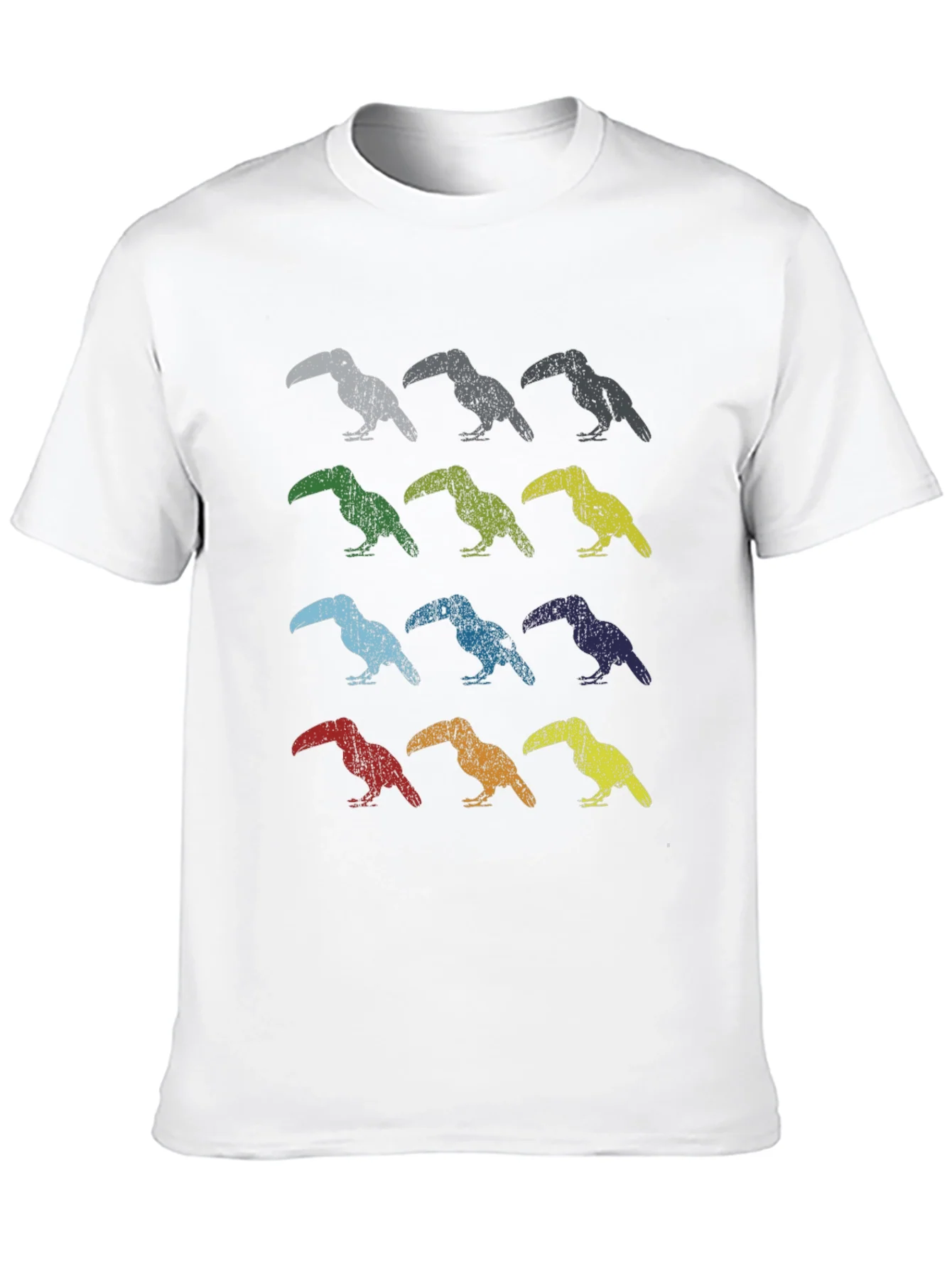 Camiseta Negra con Dise?o de Tucanes Retro