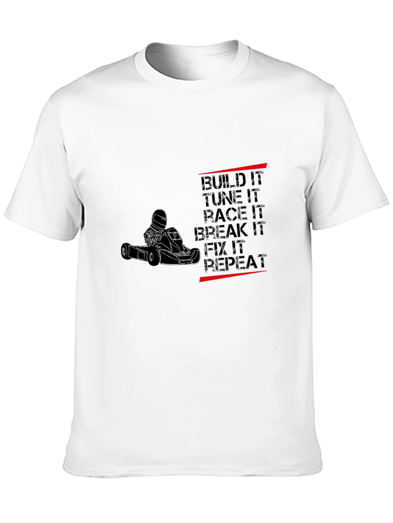 Camiseta Negra Motor Karting: Build Tune Race Repeat