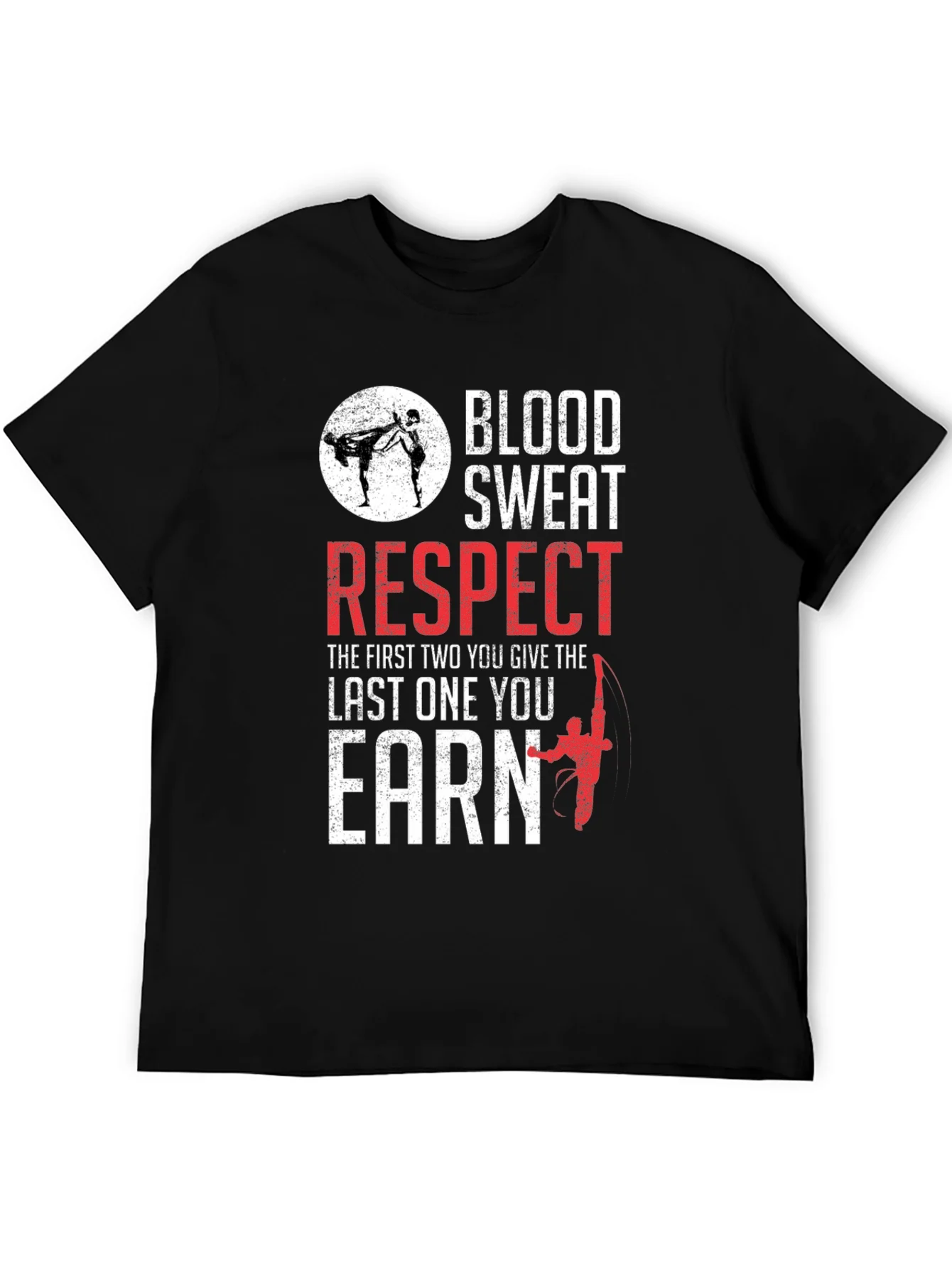 Camiseta Negra: Sangre Sudor Respeto - Artes Marciales