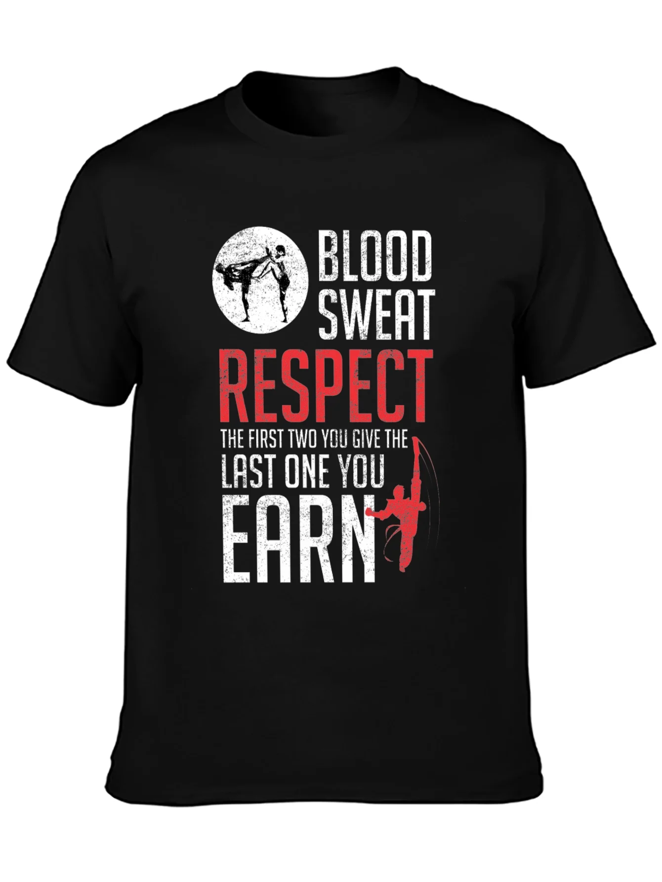 Camiseta Negra: Sangre Sudor Respeto - Artes Marciales