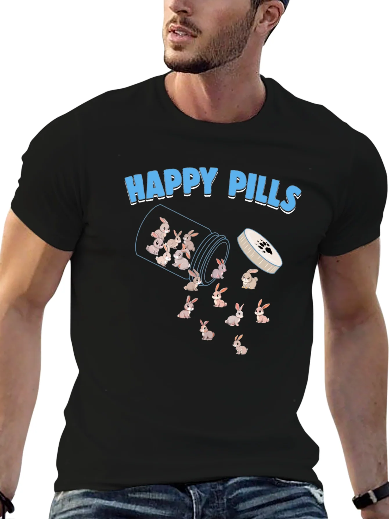 Camiseta P¨ªldoras de Felicidad con Conejos