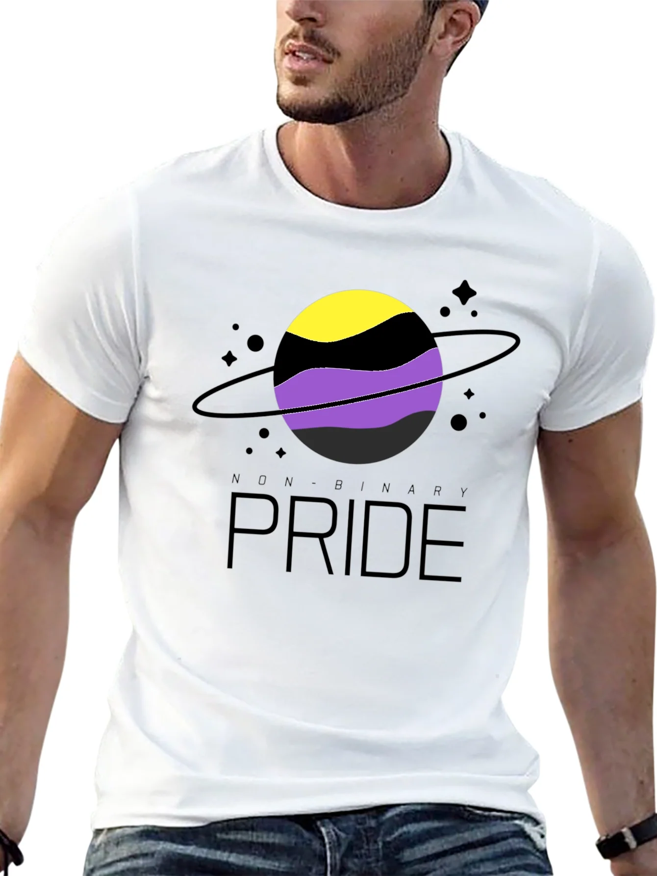 Camiseta Orgullo No Binario Dise?o Planeta