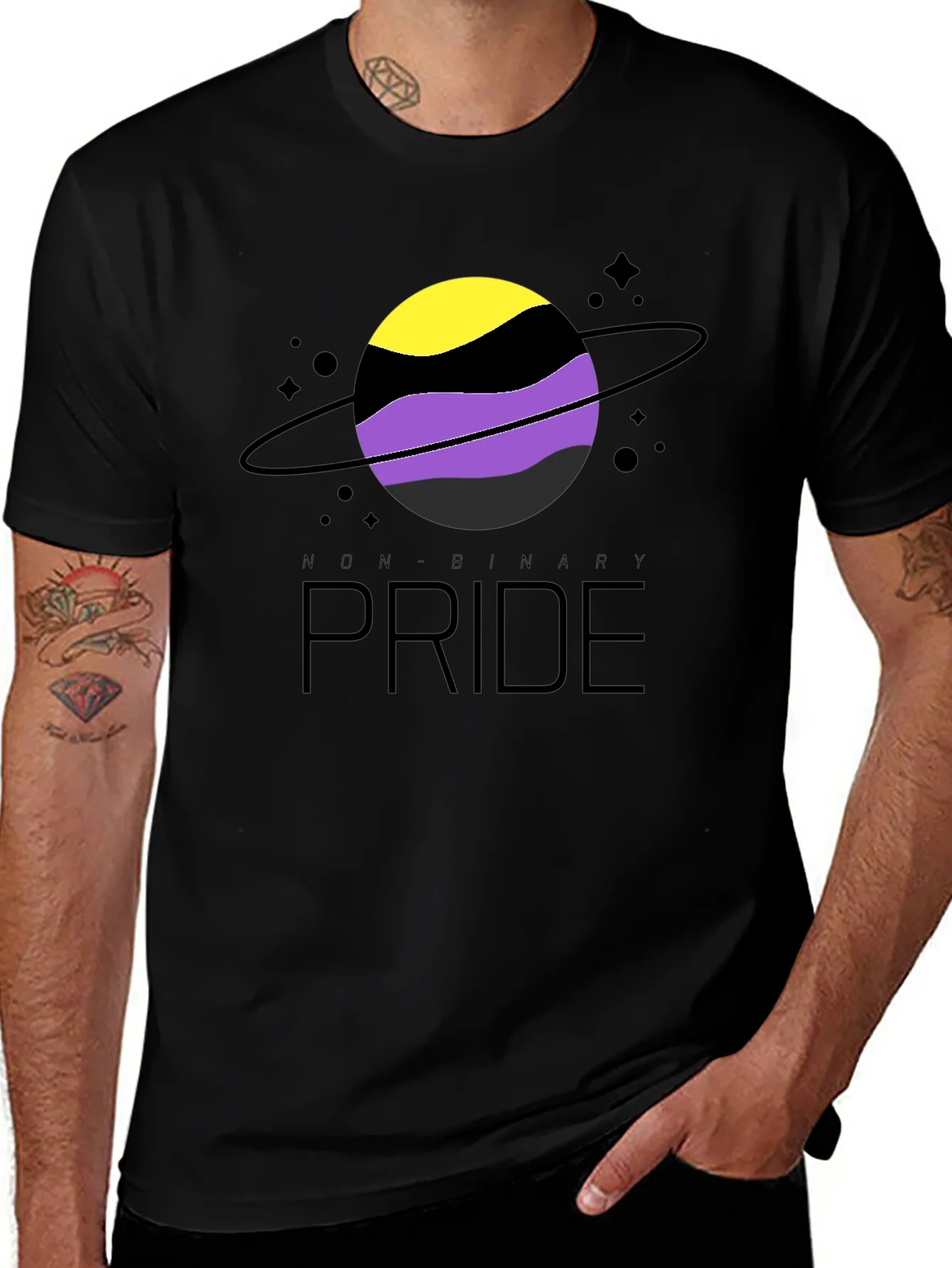 Camiseta Orgullo No Binario Dise?o Planeta