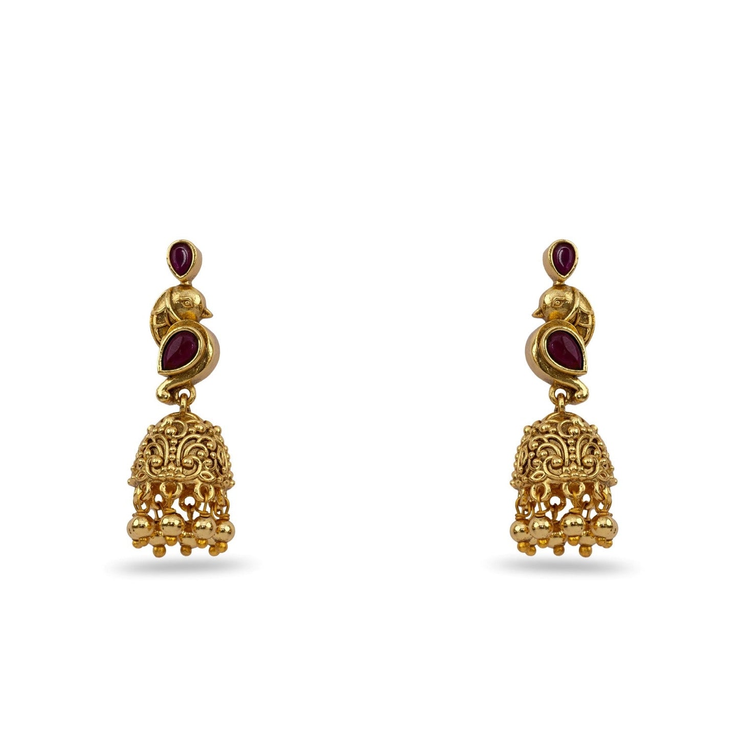 Festive Antique Kempu Necklace Set