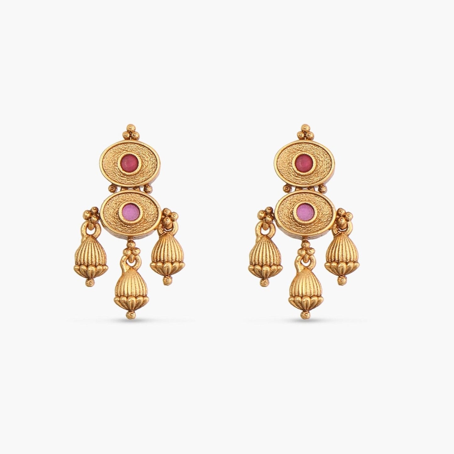 Kavi Antique Red Kempu Necklace Set