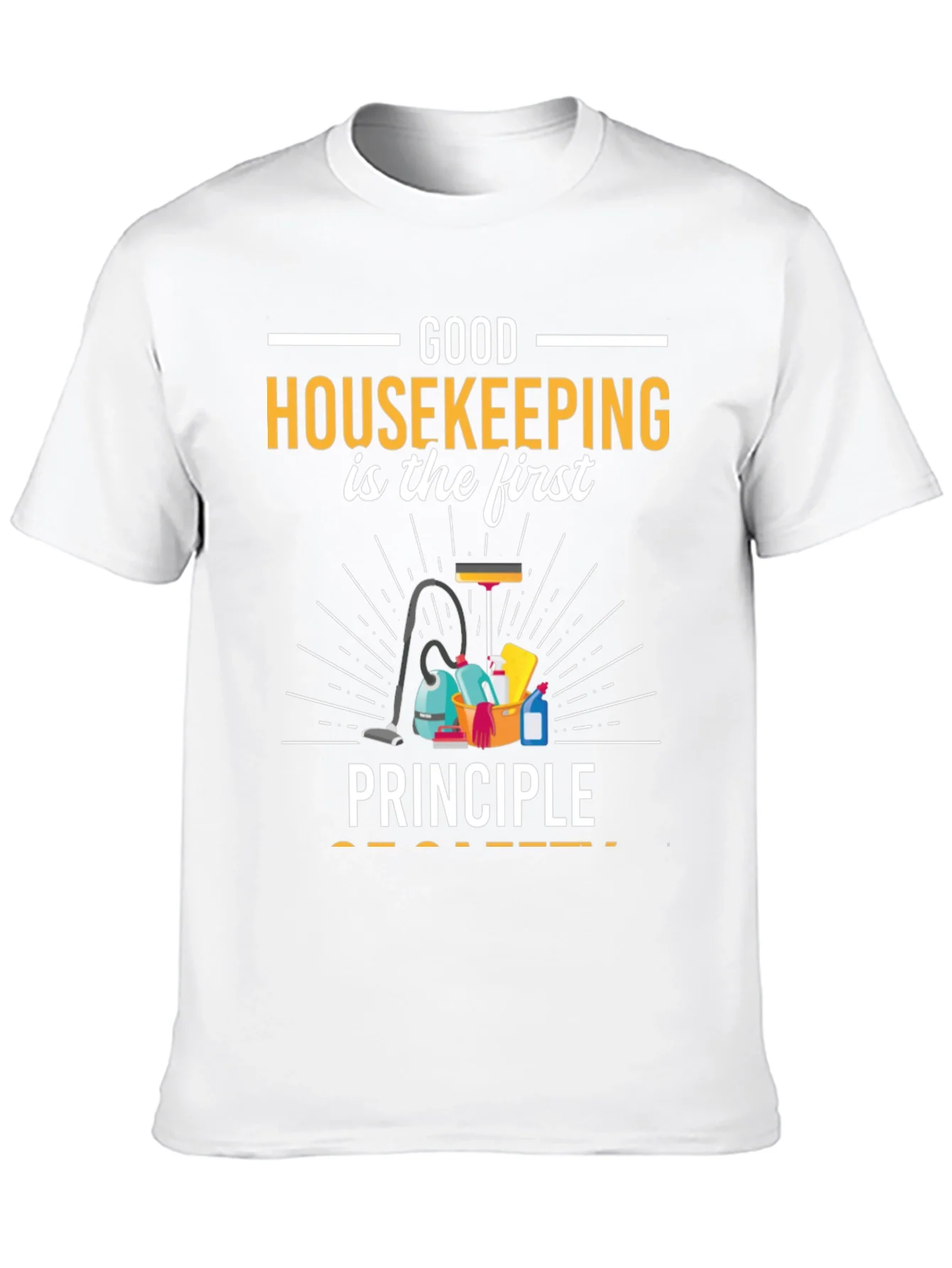 Camiseta Negra con Dise?o de Limpieza Housekeeping